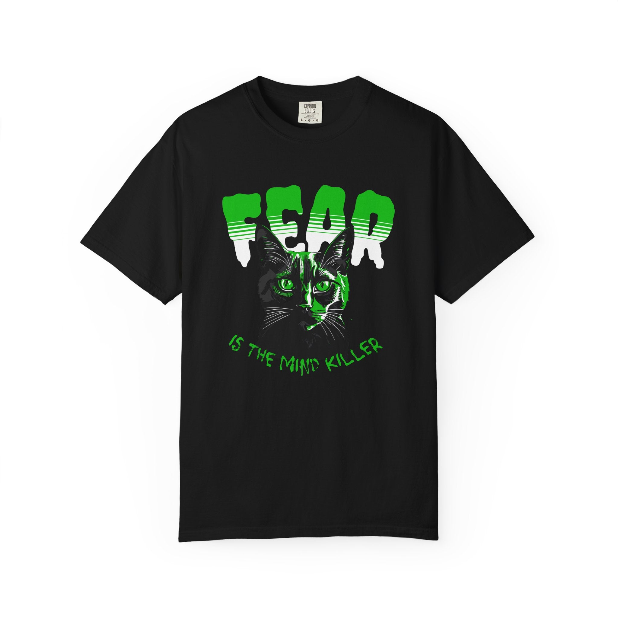 Dead Cat Graphic T-Shirt — “Dead is the New Killer” Retro Neon Cat Tee