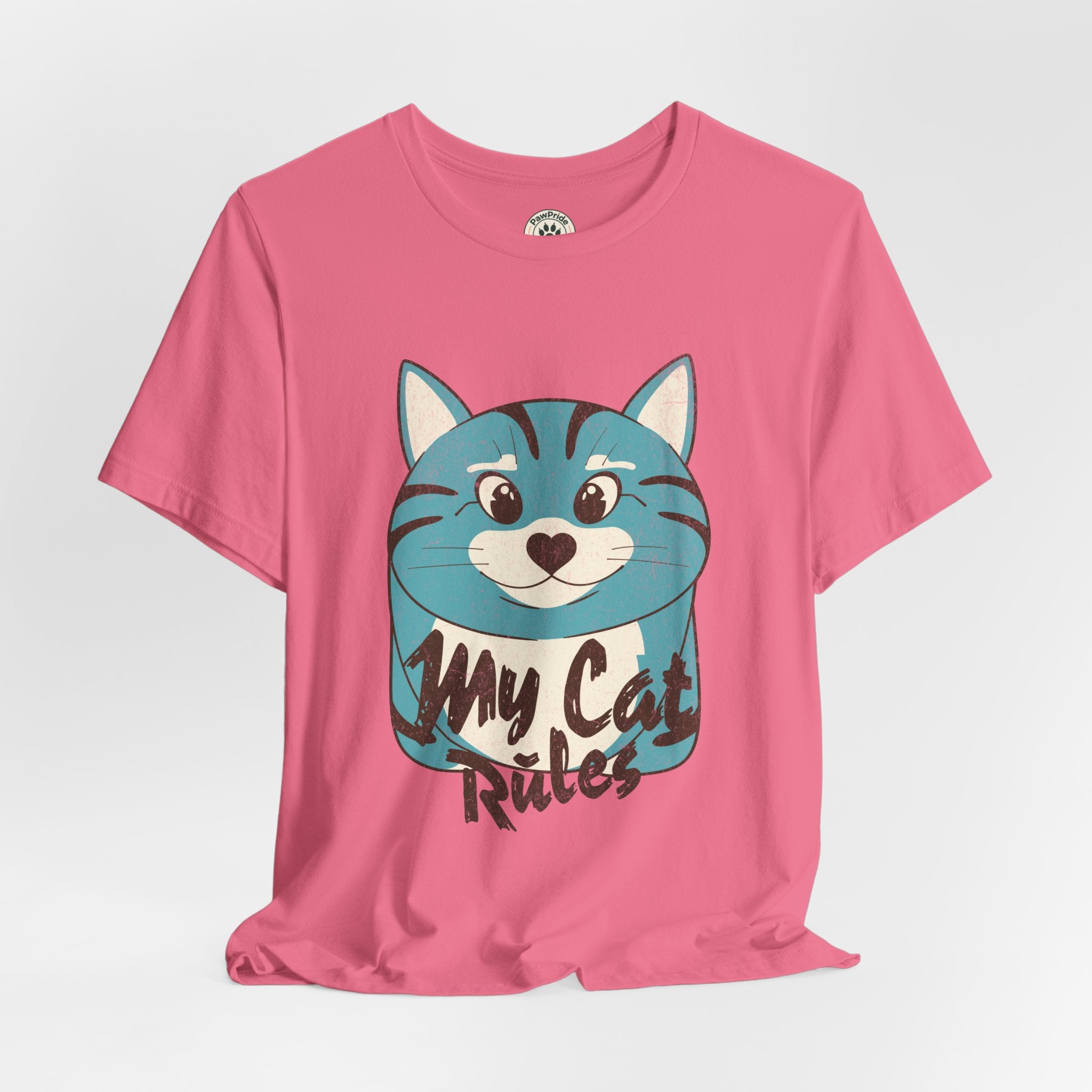 My Cat Rules T-Shirt — Cute Blue Cat Graphic Tee for Cat Lovers