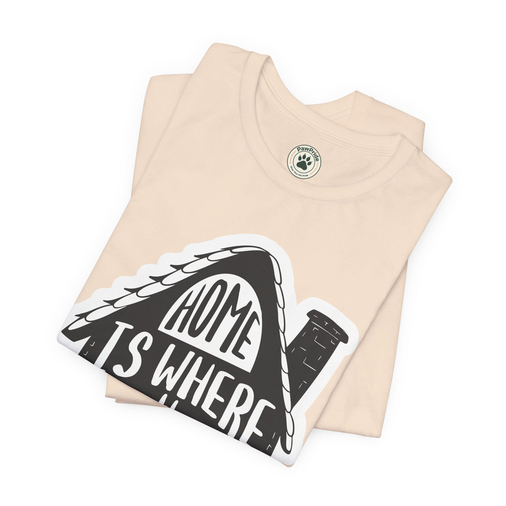 Cat Lover T-Shirt — "Home Is Where The Cat Is" Graphic Tee