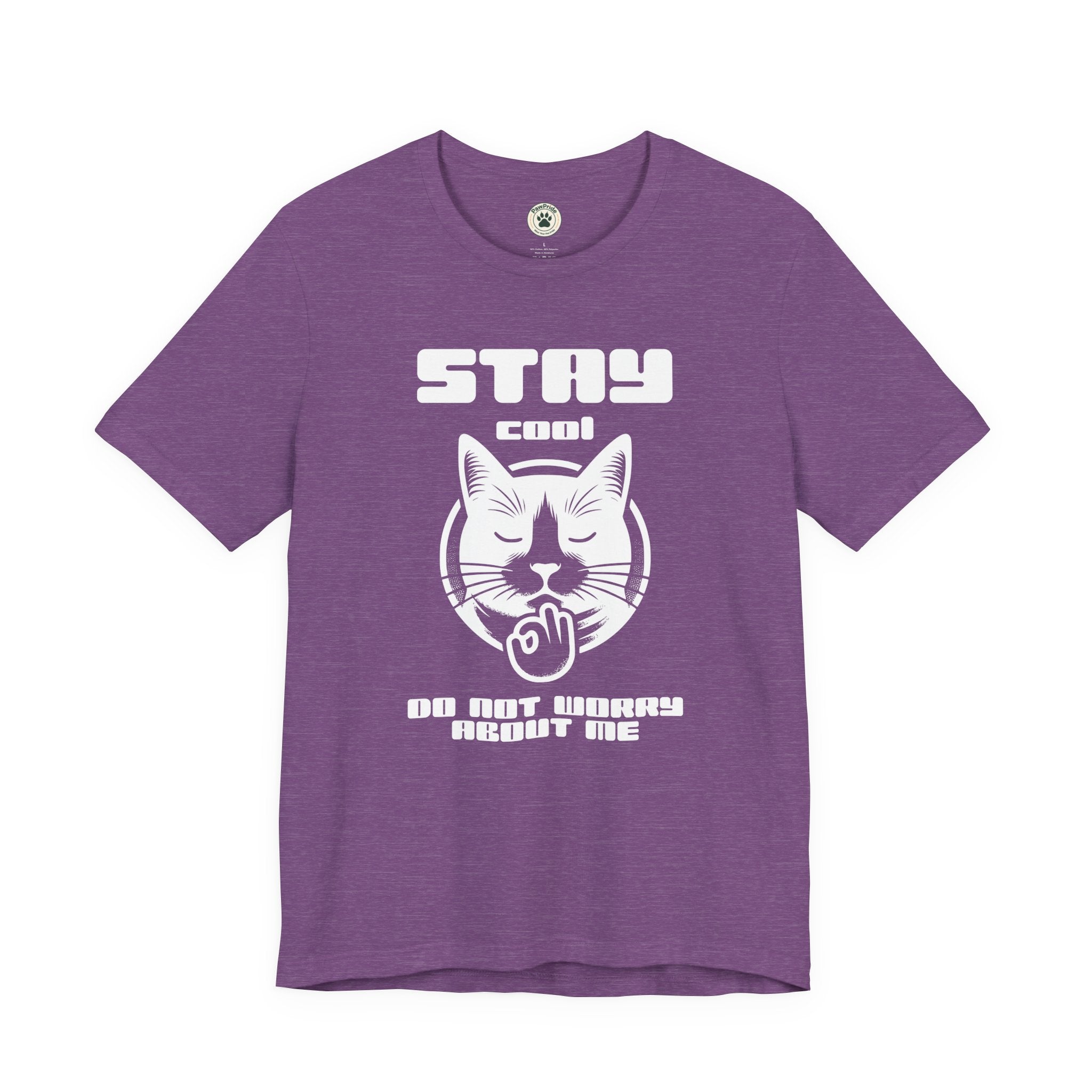 Stay Calm Cat T-Shirt — Cute Grumpy Cat Graphic Tee ("Stay Calm — Do Not Disturb" )