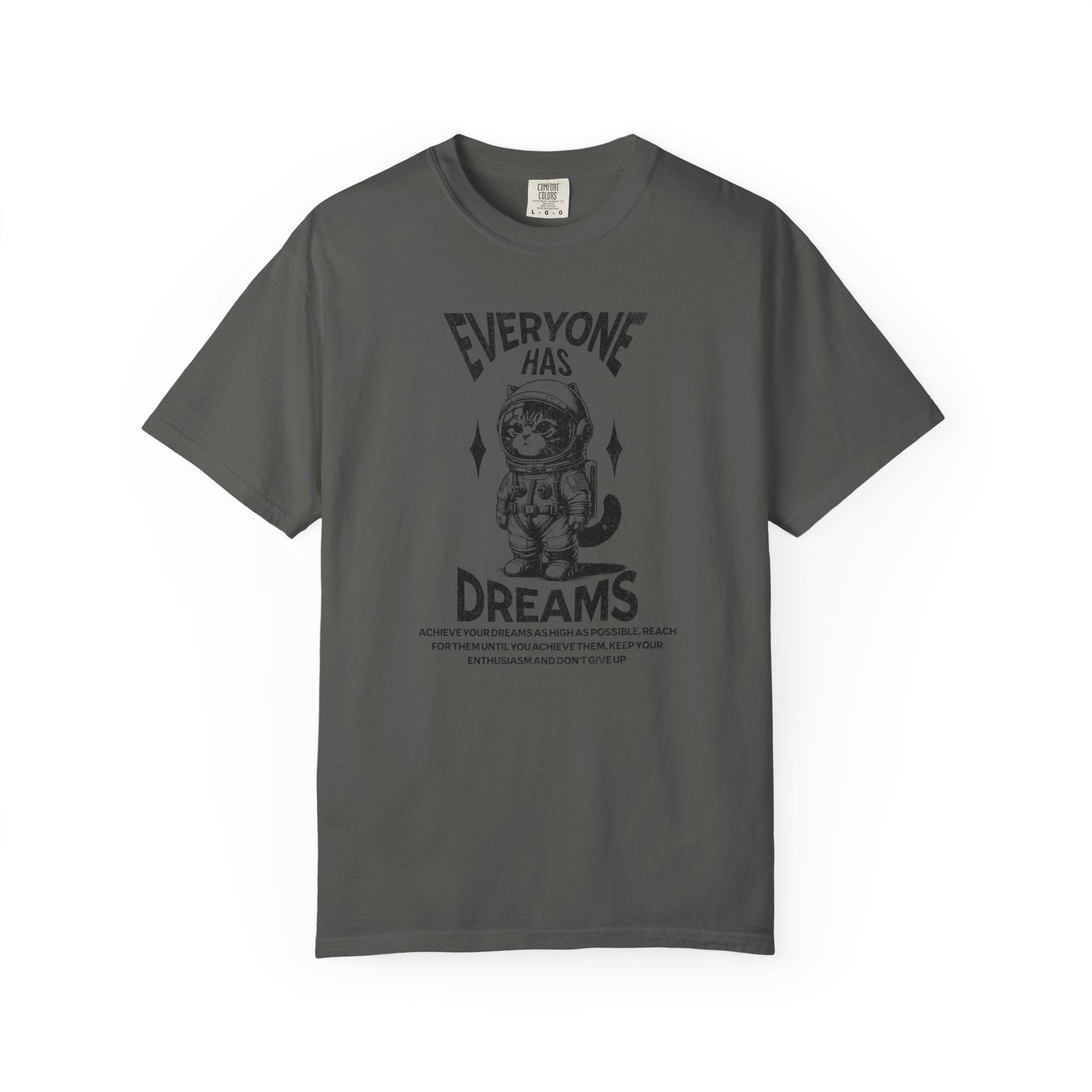 Everyone Has Dreams Astronaut Cat T‑Shirt — Vintage Space Graphic Tee