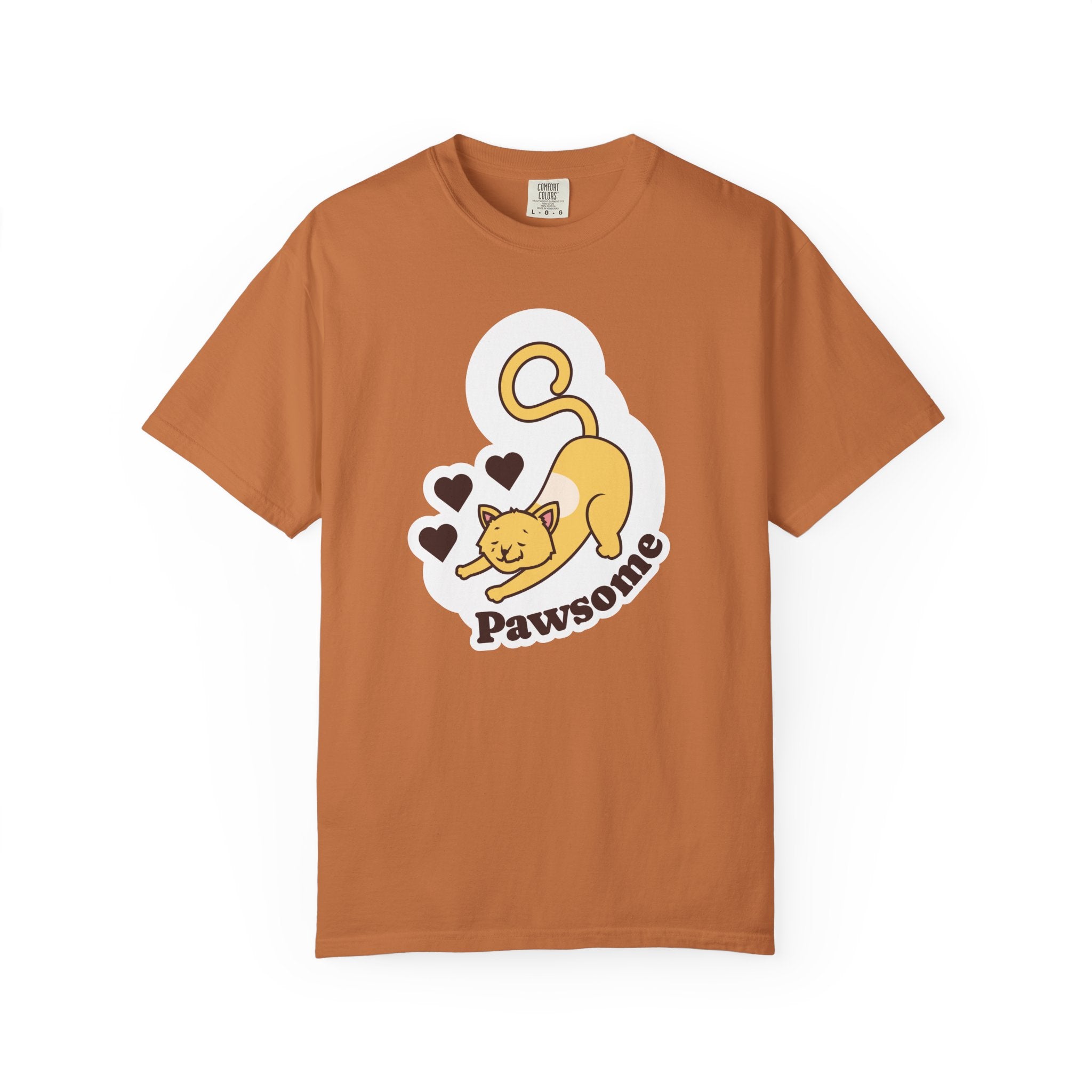 Pawsome Cat T-Shirt — Cute Stretching Kitty Graphic Tee