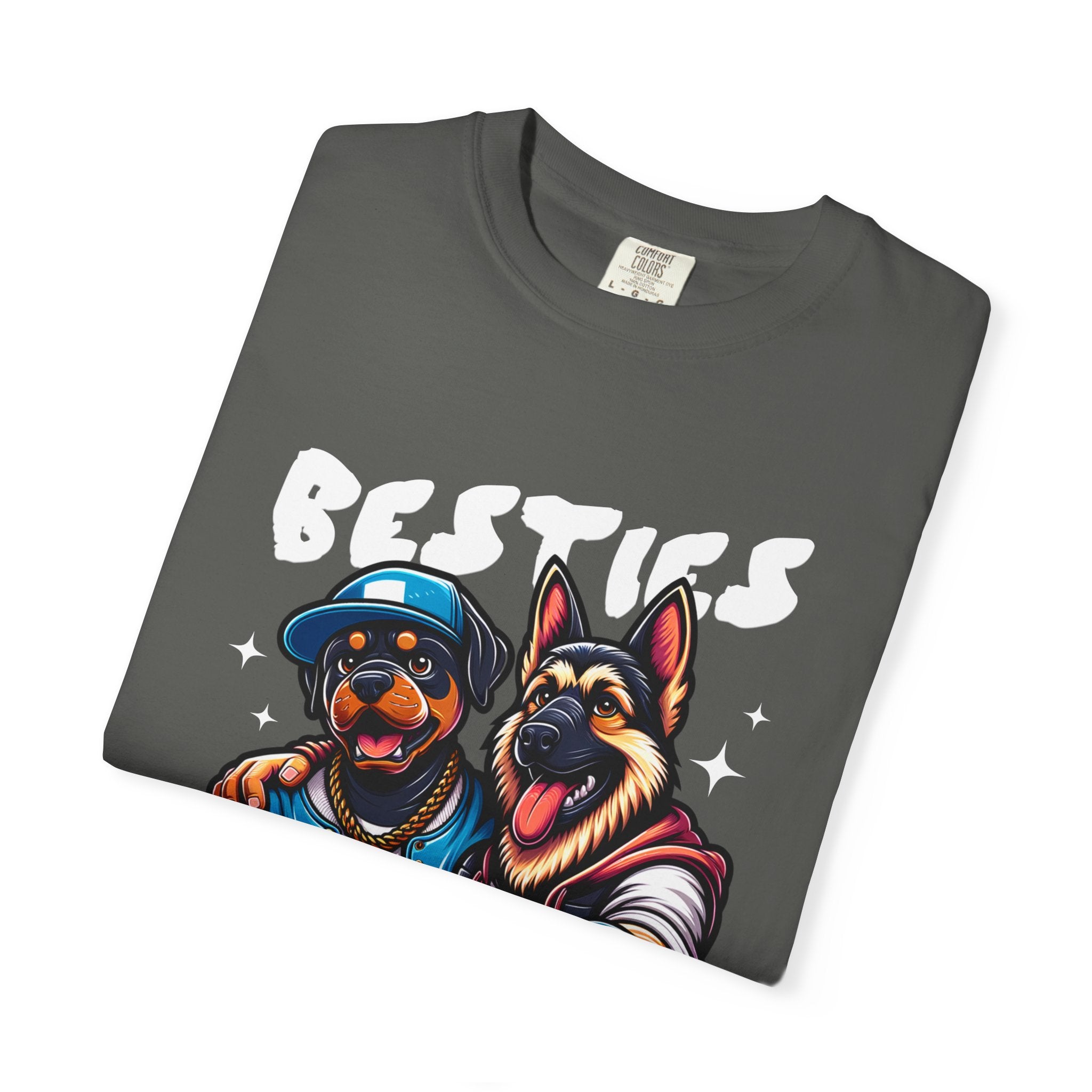 Dog Duo Graphic T‑Shirt — Cool Rottweiler & German Shepherd Street Art Tee