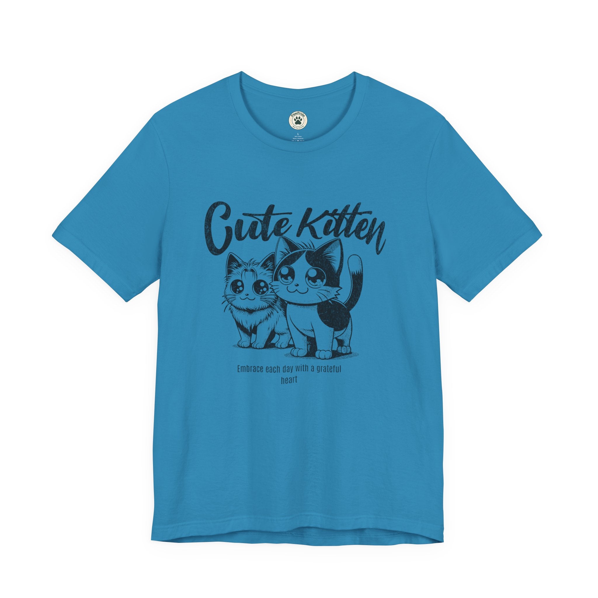 Cute Kitten T-Shirt — Vintage Black & White Cat Graphic Tee