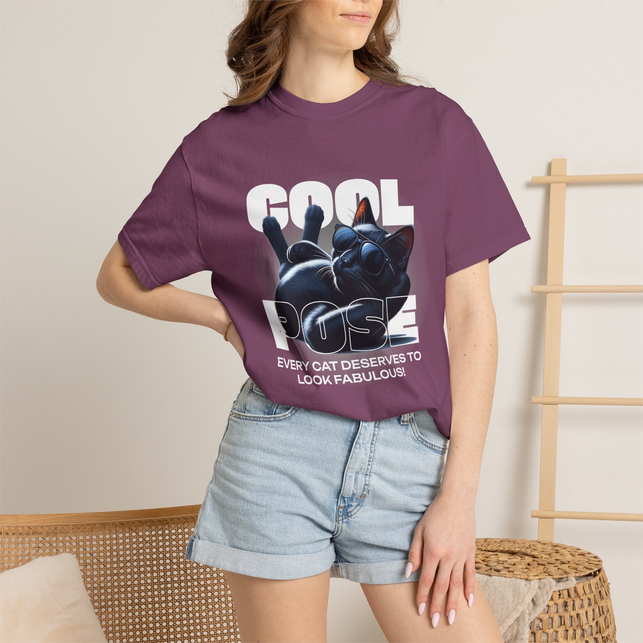 Cool Pose Cat T-Shirt — "Every Cat Deserves to Look Fabulous" Graphic Tee