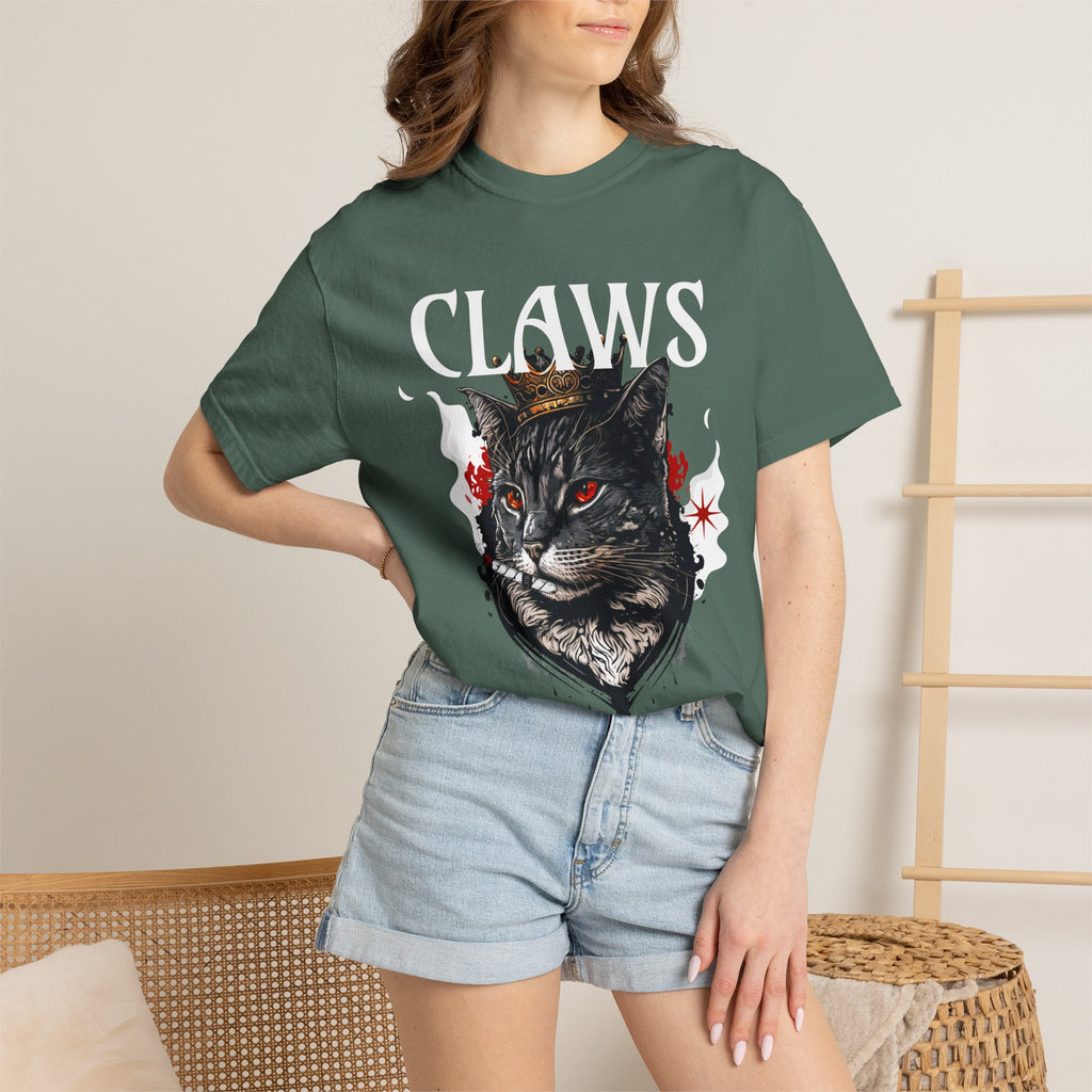 Claws Black Cat Graphic T-Shirt — Gothic Vintage Cat Tee
