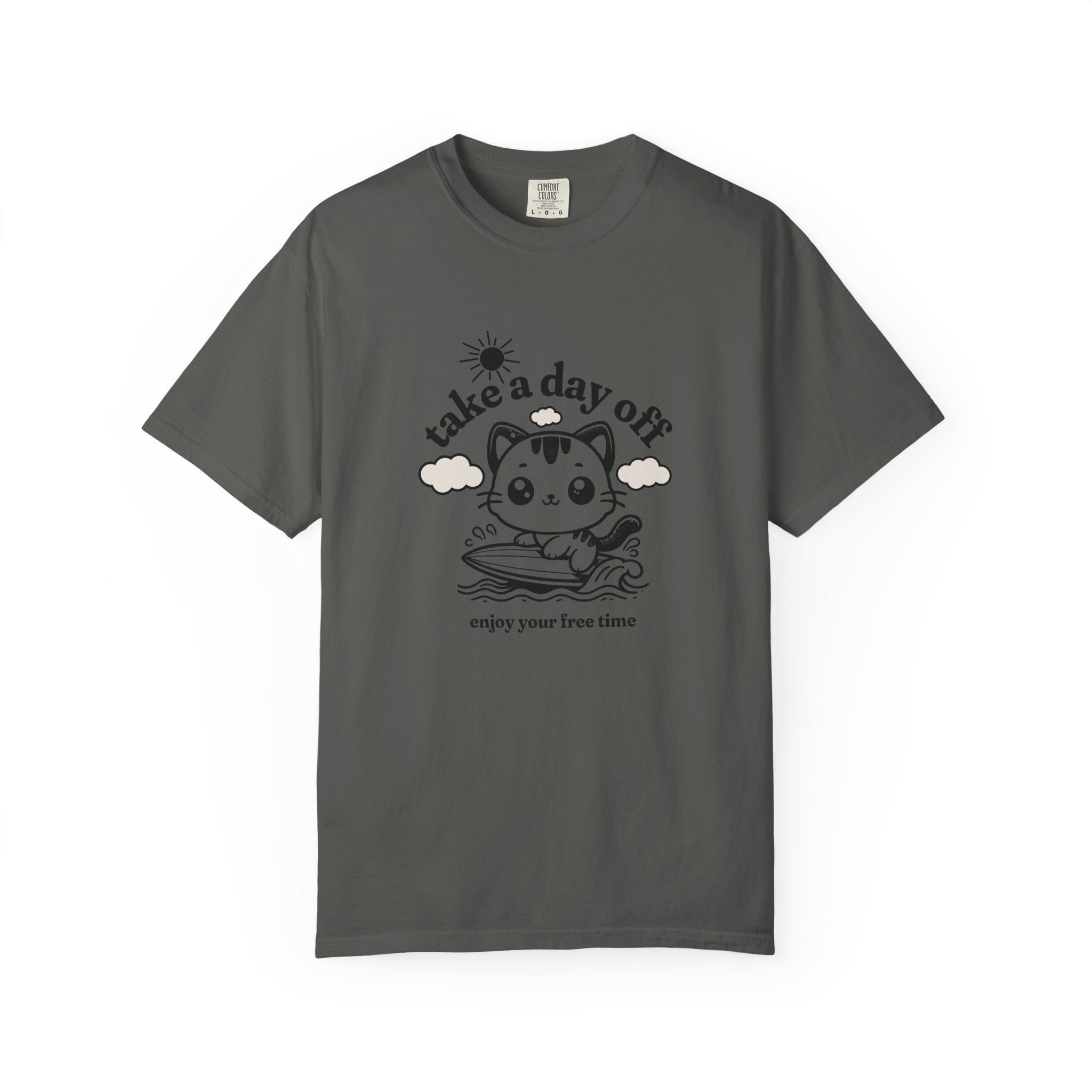Take a Day Off Cat T-Shirt — Relaxing Kawaii Graphic Tee