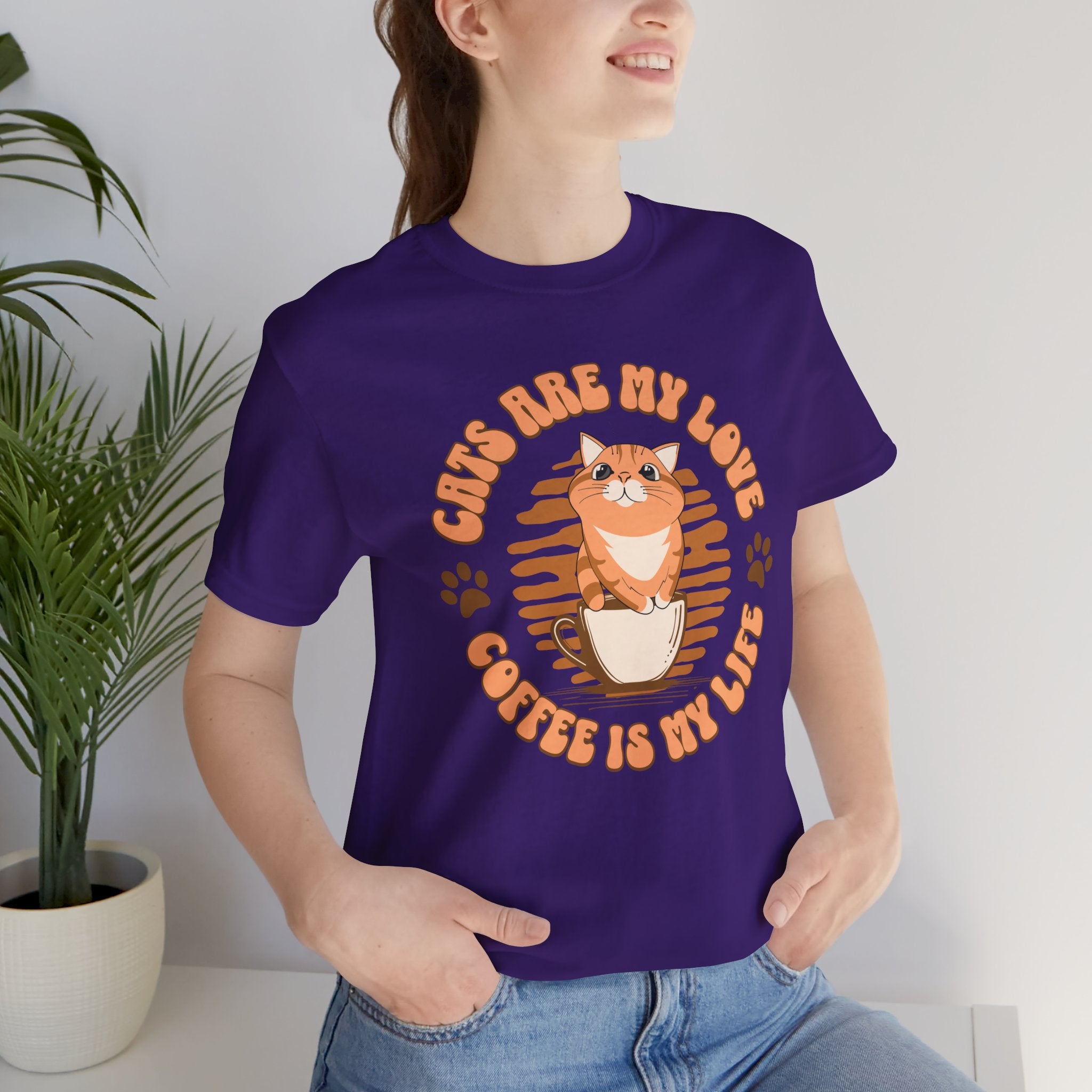 Cat & Coffee Tee — "Cats Are My Love, Coffee Is My Life" Cute Graphic T‑Shirt
