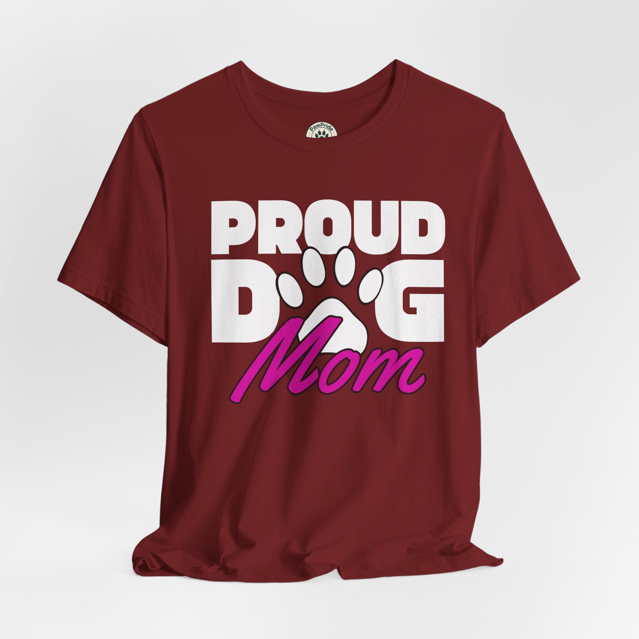 Proud Dog Mom T-Shirt – Paw Print Graphic Tee for Dog Lovers