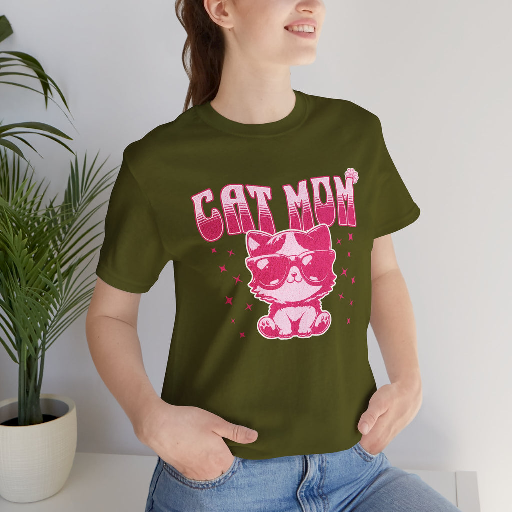 Cat Mom T-Shirt — Pink Cute Cat Graphic Tee