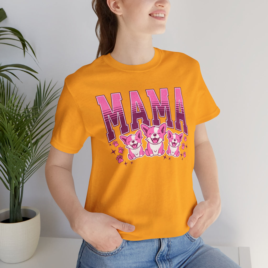 Mama Tee — Pink Corgi Mom Graphic T-Shirt