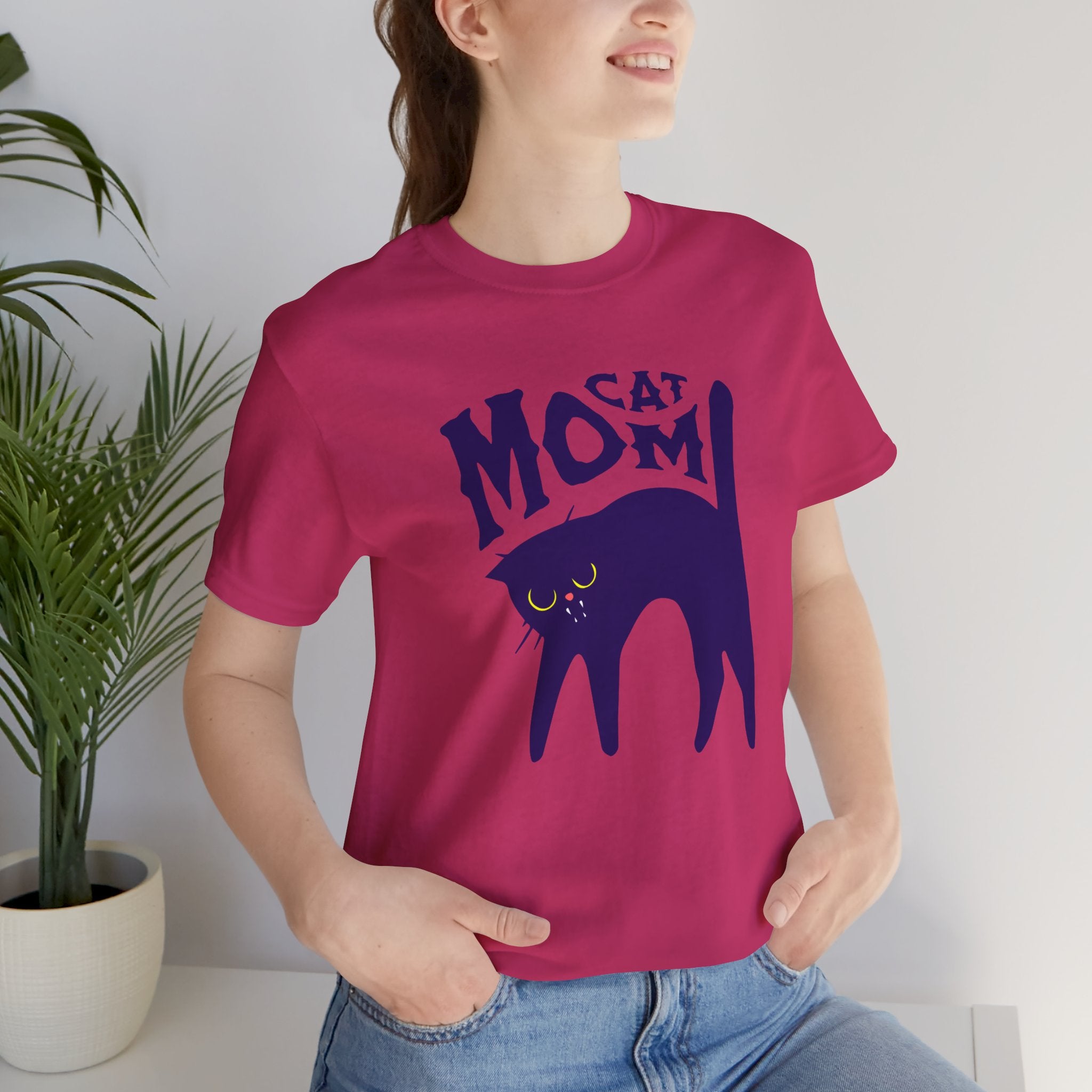 Cat Mom Graphic Tee — Cute Black Cat Illustration