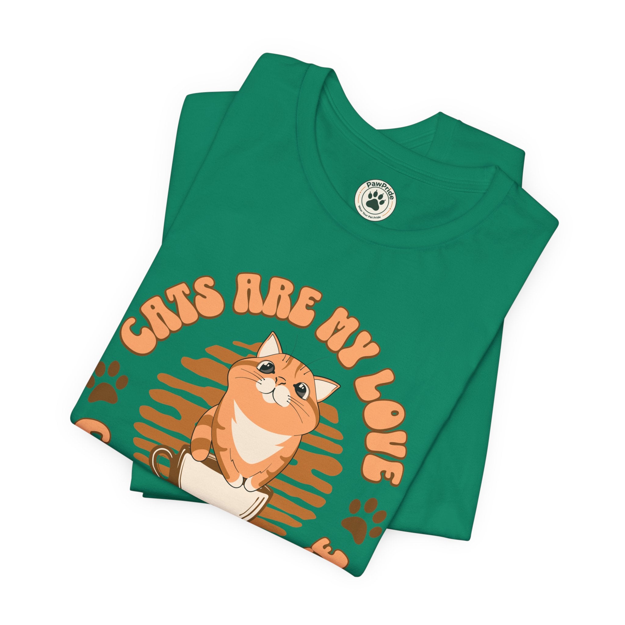 Cat & Coffee Tee — "Cats Are My Love, Coffee Is My Life" Cute Graphic T‑Shirt