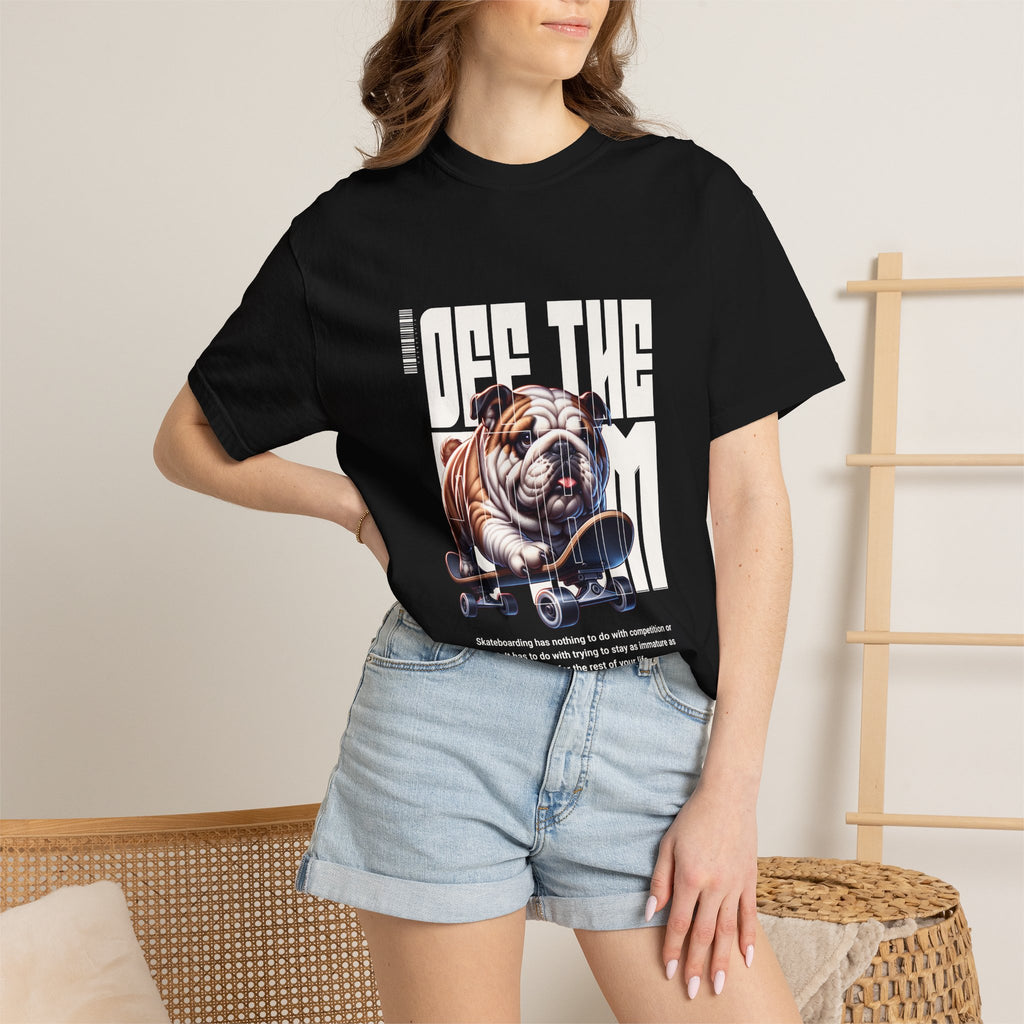 Bulldog Skateboard T-Shirt – “Off The Wall” Vintage Skate Dog Tee