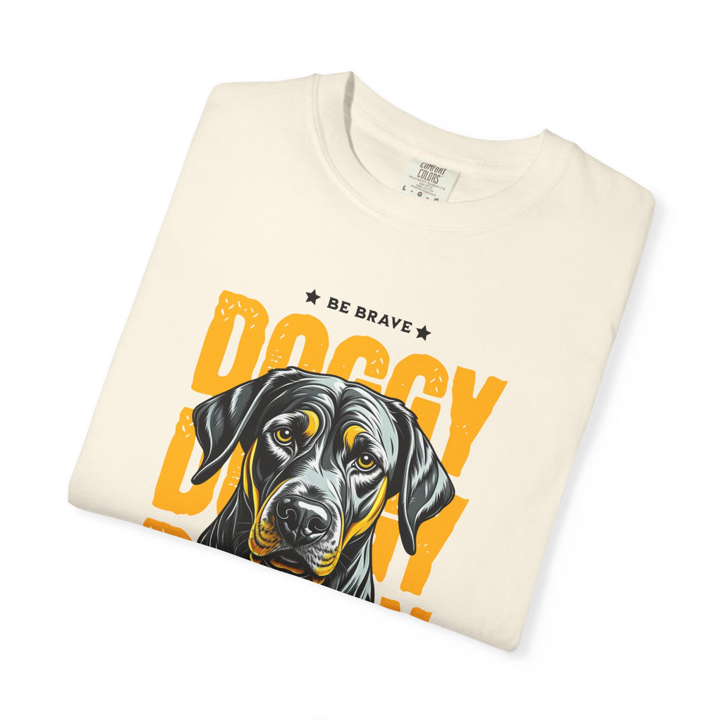 Doggy Doggy T-Shirt — Retro Black Lab Graphic Tee ('Be Brave')