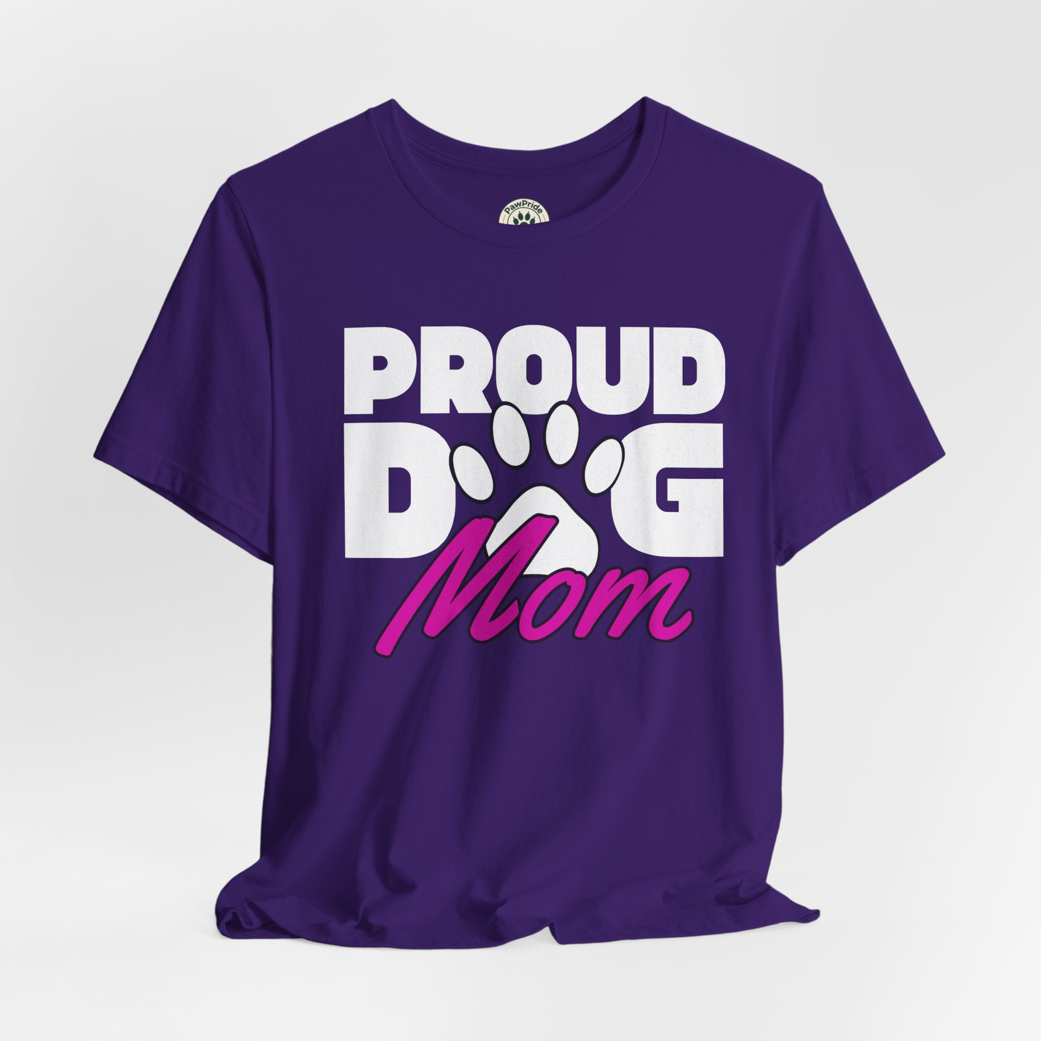 Proud Dog Mom T-Shirt – Paw Print Graphic Tee for Dog Lovers