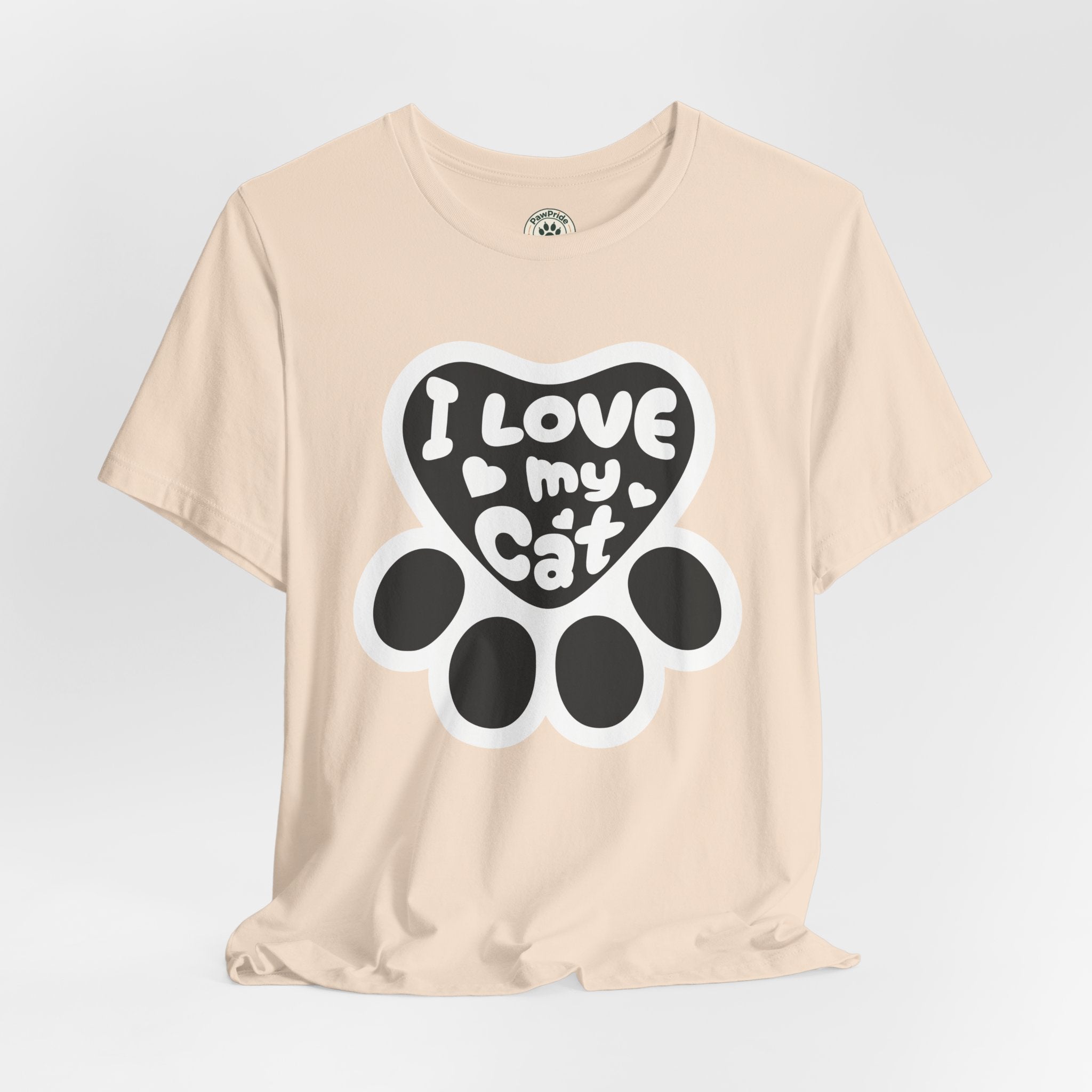 I Love My Cat Paw T-Shirt — Cute Cat Lover Tee