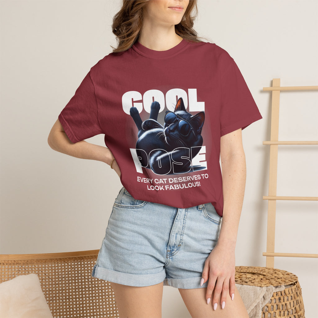 Cool Pose Cat T-Shirt — "Every Cat Deserves to Look Fabulous" Graphic Tee