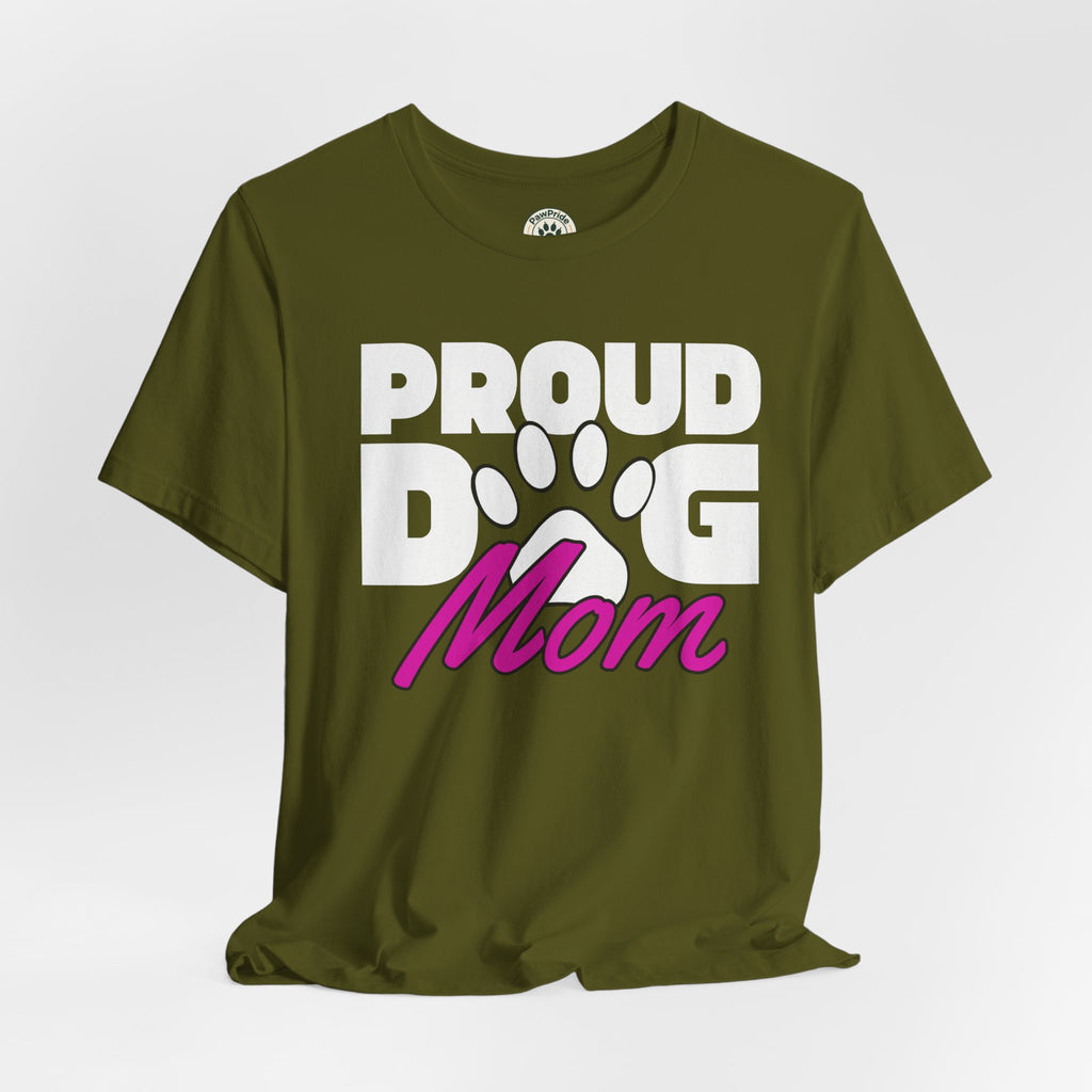 Proud Dog Mom T-Shirt – Paw Print Graphic Tee for Dog Lovers