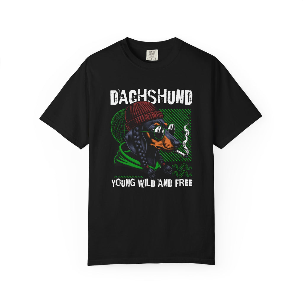 Dachshund "Young Wild and Free" Graphic T-Shirt
