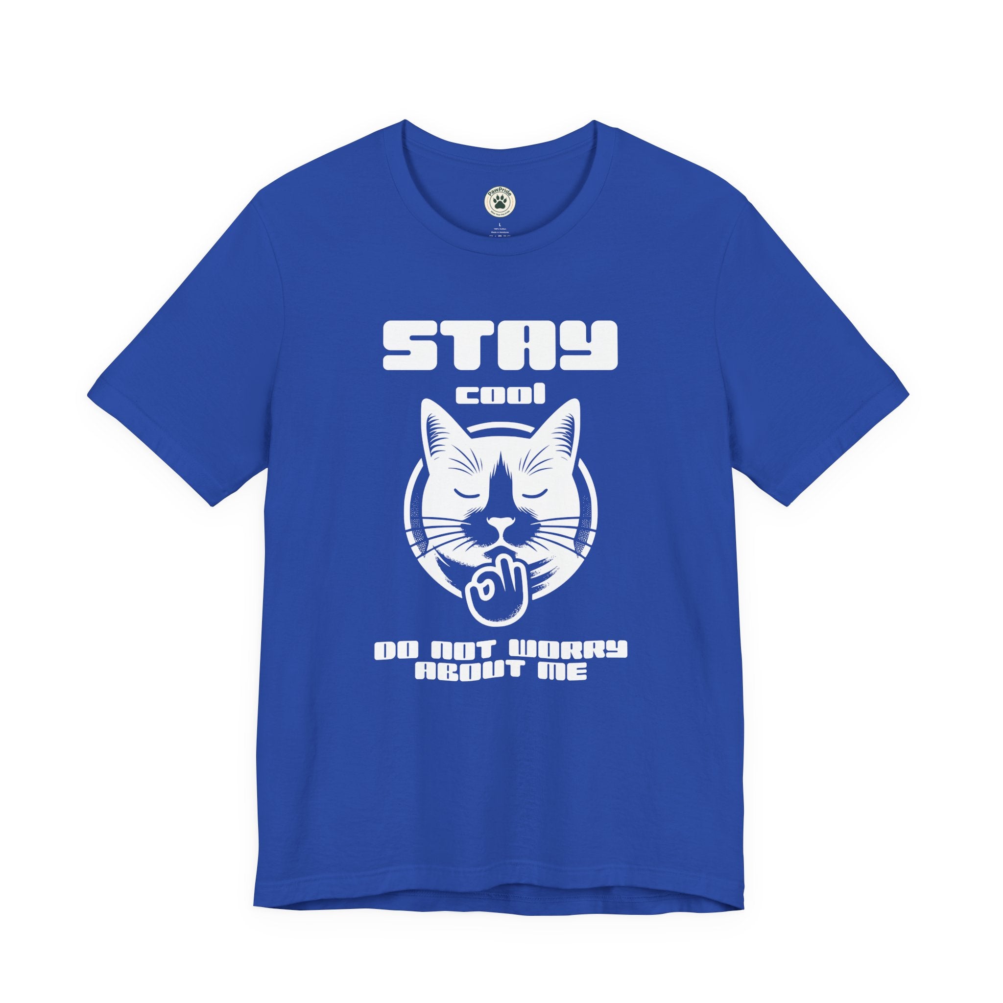 Stay Calm Cat T-Shirt — Cute Grumpy Cat Graphic Tee ("Stay Calm — Do Not Disturb" )