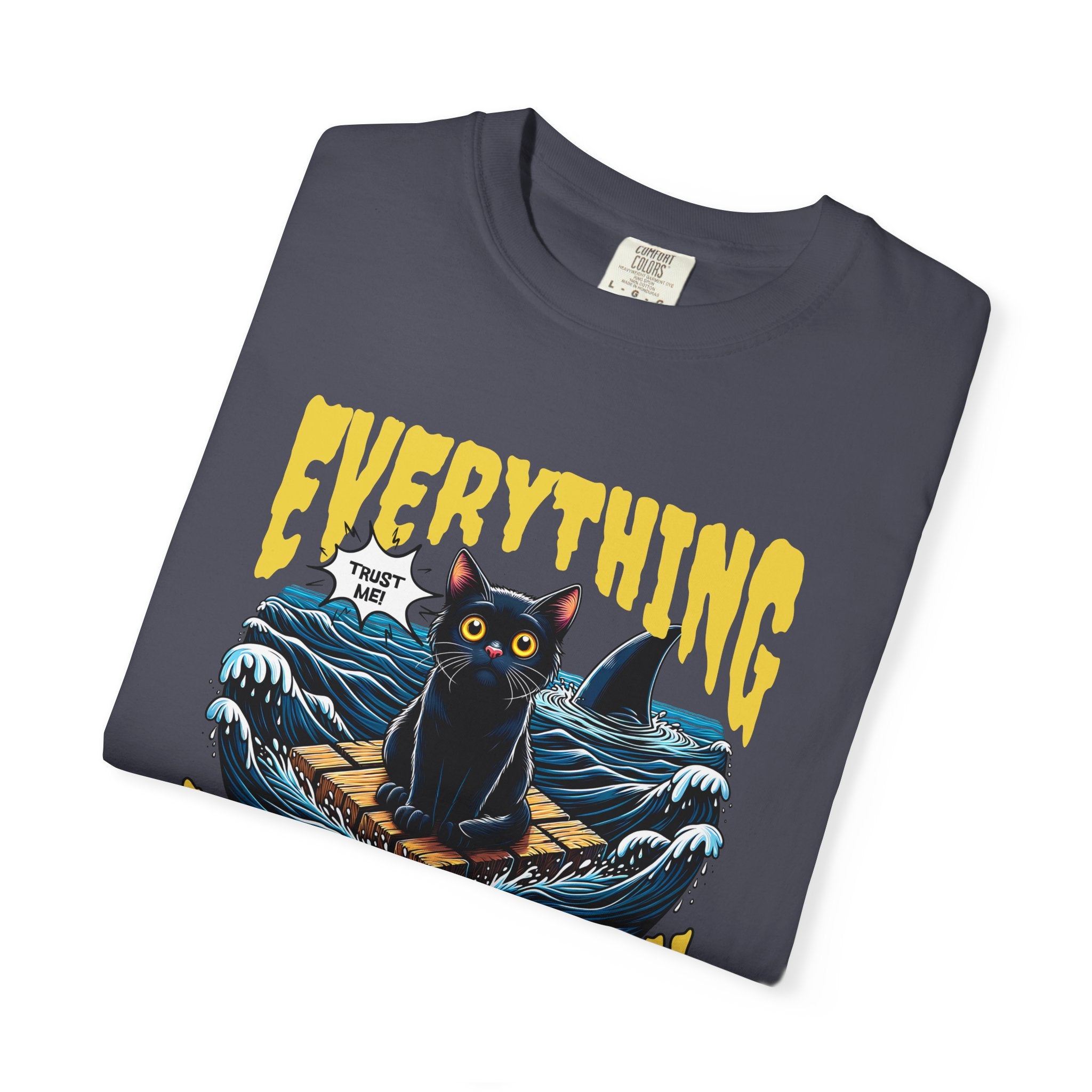 Everything Will Be Okay Cat Tee — Vintage Graphic Comfort Shirt
