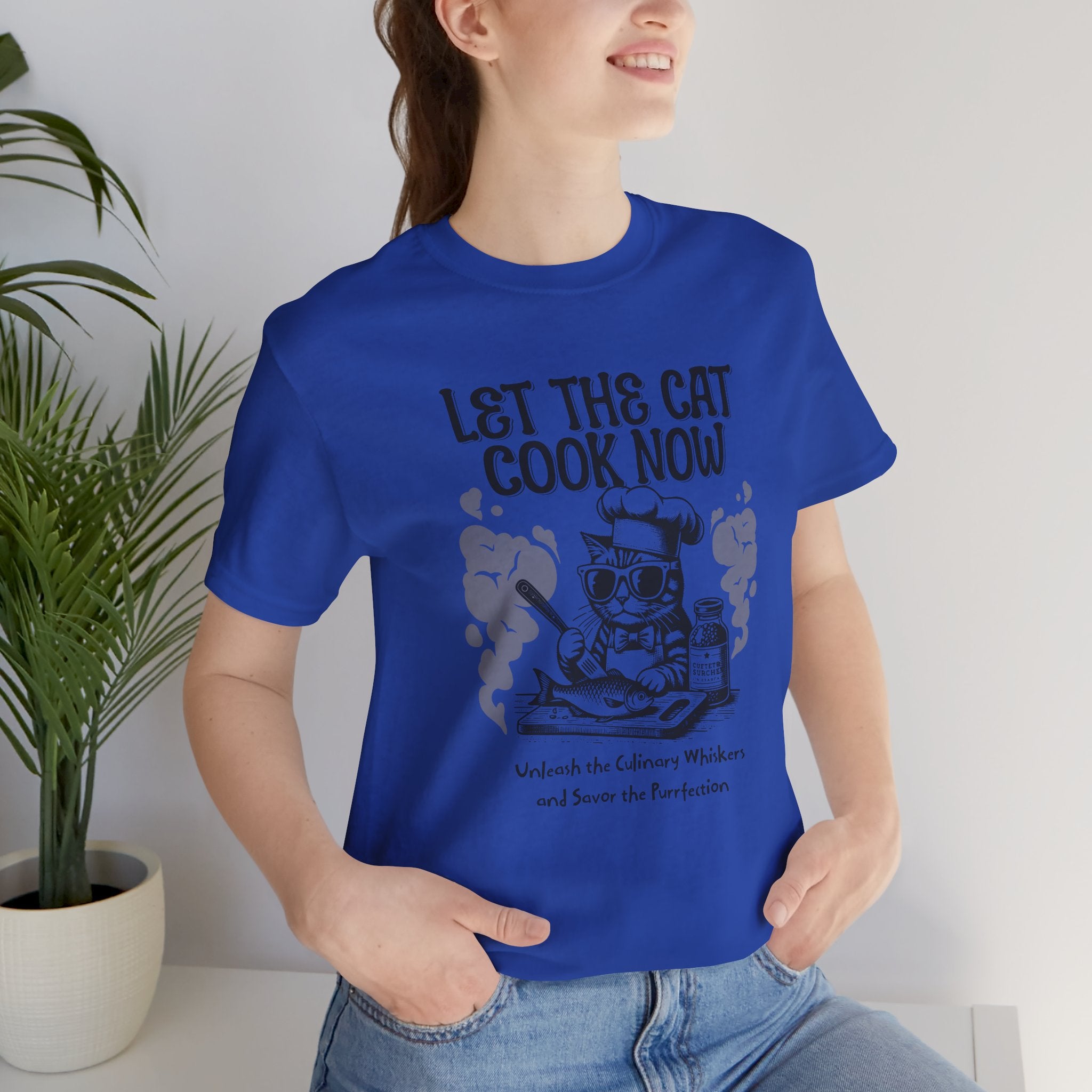 Let The Cat Cook Now T-Shirt — Funny Chef Cat Cooking Tee