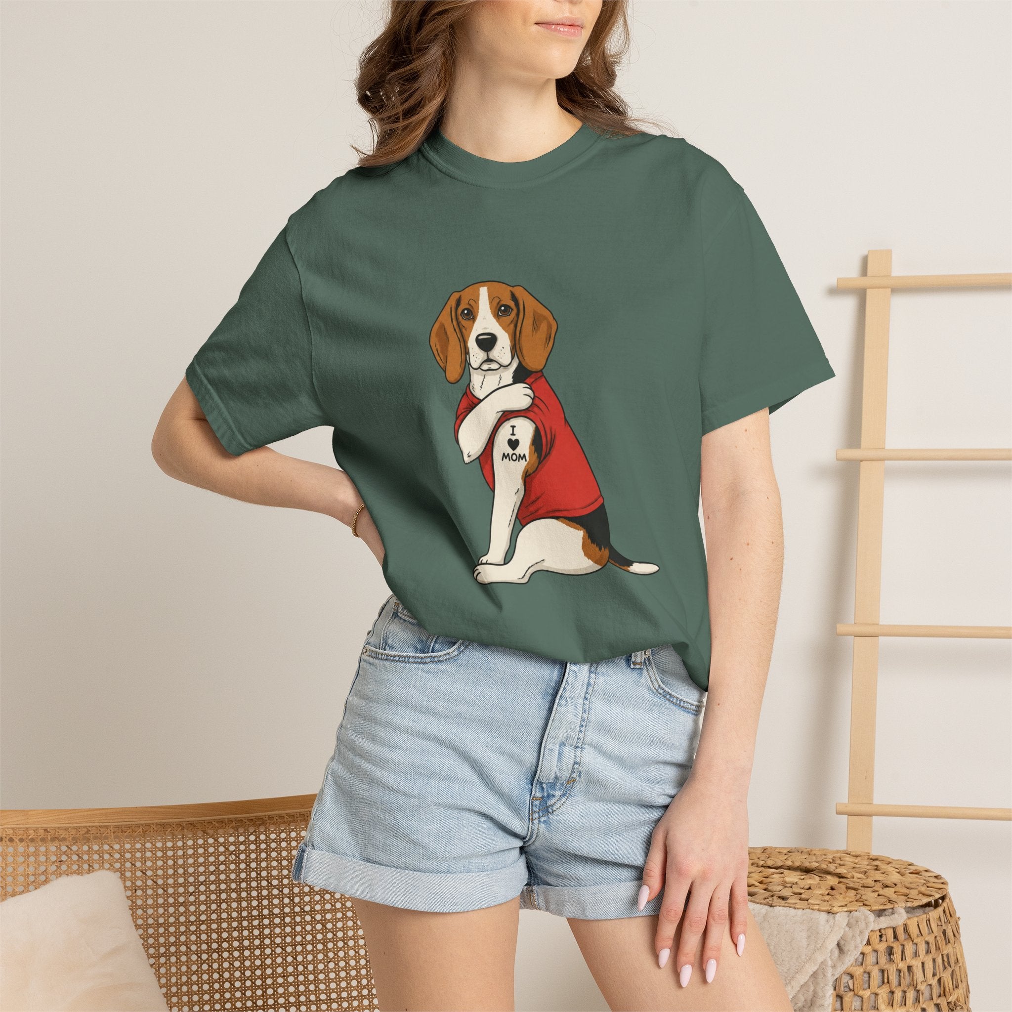 Beagle With Tattoo Graphic T-Shirt — Cute Retro Dog Tee
