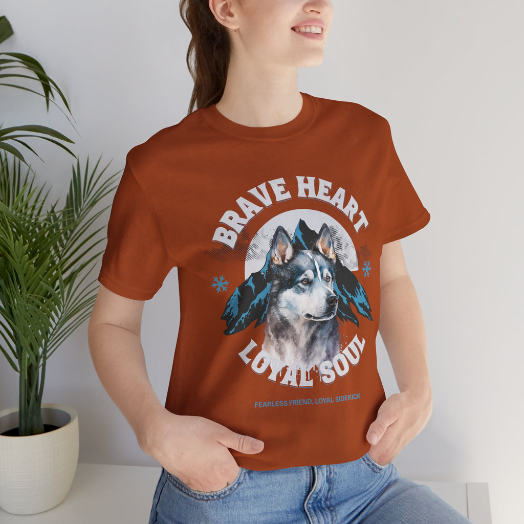 Husky T-Shirt "Brave Heart Loyal Soul" – Wildlife Mountain Graphic Tee