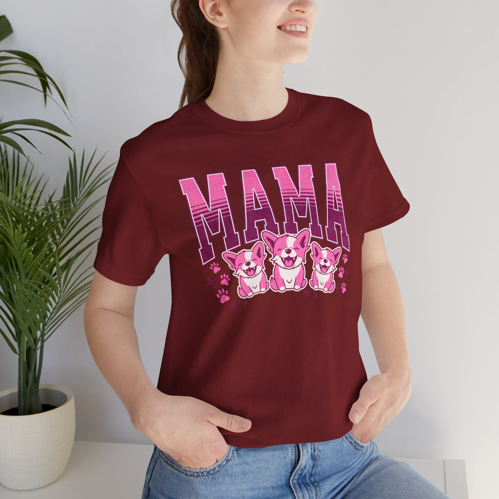 Mama Tee — Pink Corgi Mom Graphic T-Shirt