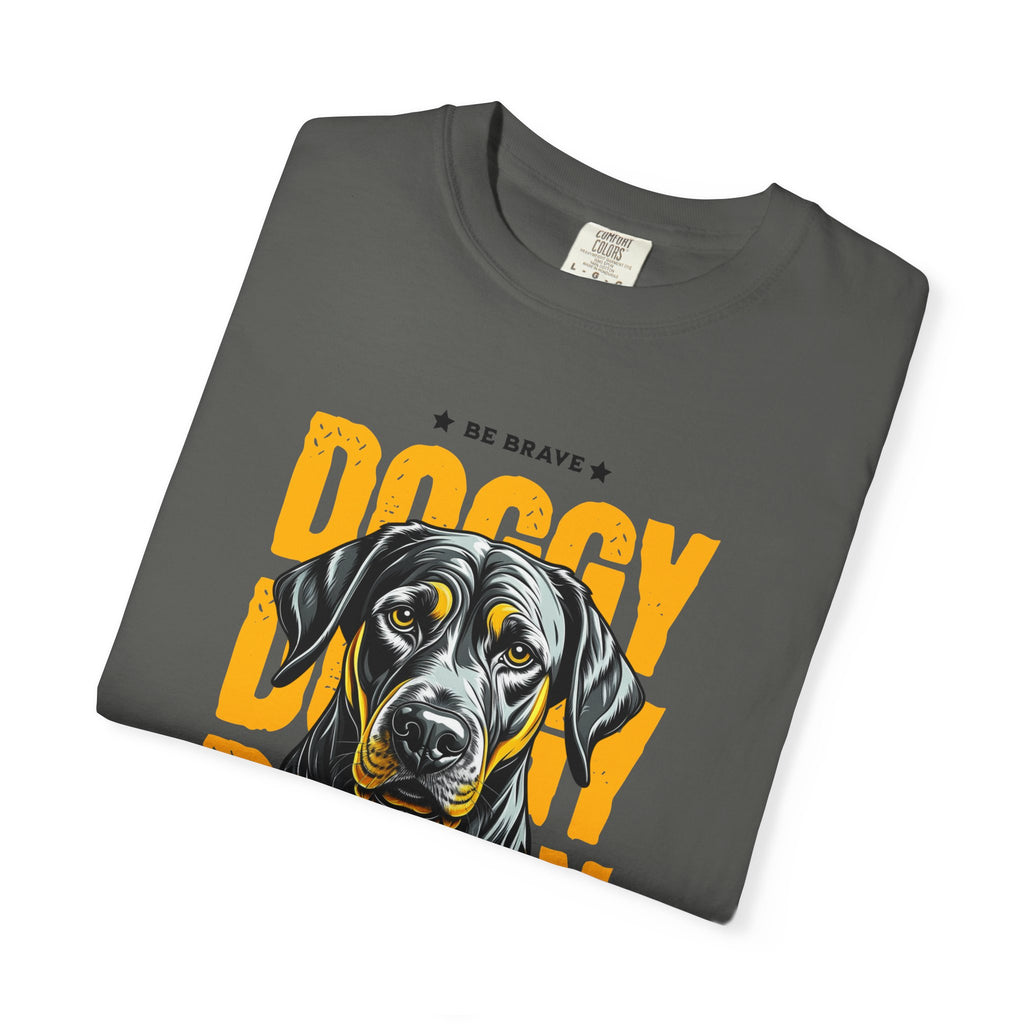 Doggy Doggy T-Shirt — Retro Black Lab Graphic Tee ('Be Brave')