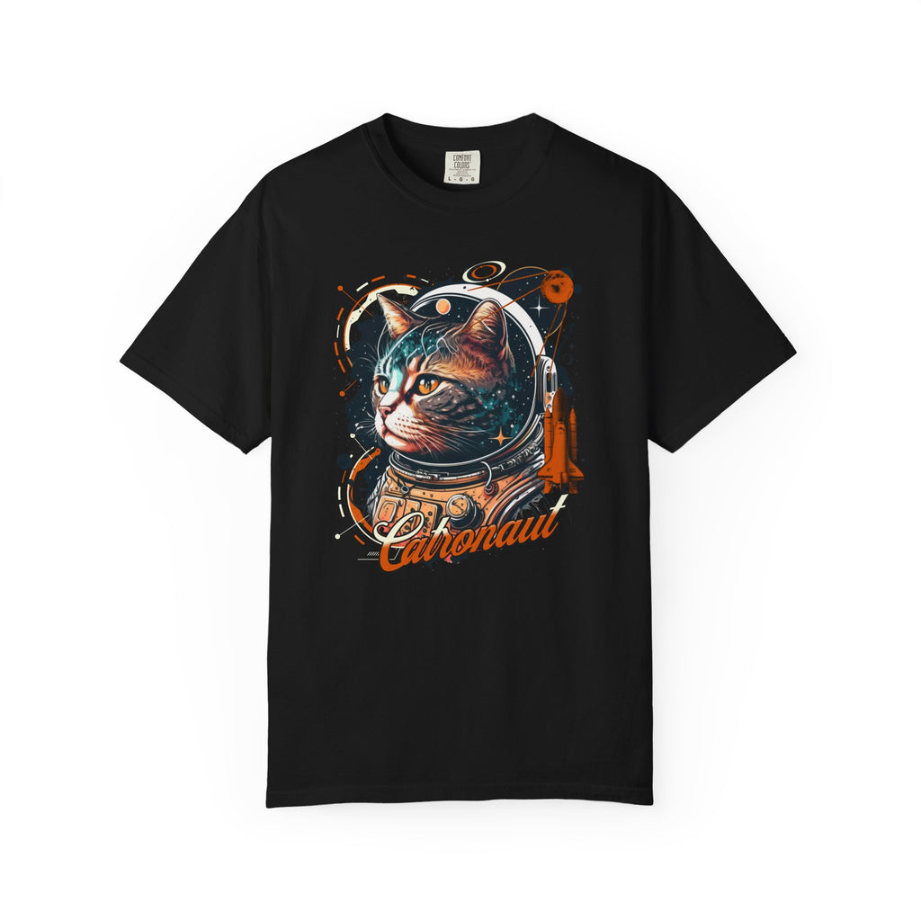 Astronaut Cat Graphic T-Shirt — 'Cabonaut' Retro Space Helmet Tee
