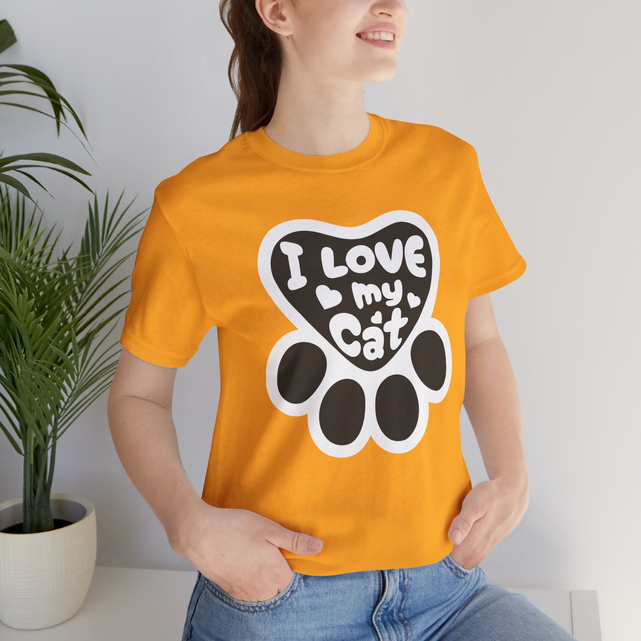 I Love My Cat Paw T-Shirt — Cute Cat Lover Tee