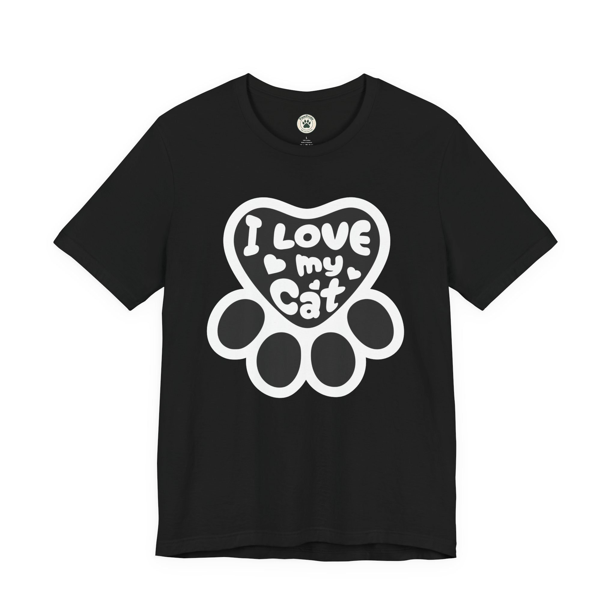 I Love My Cat Paw T-Shirt — Cute Cat Lover Tee