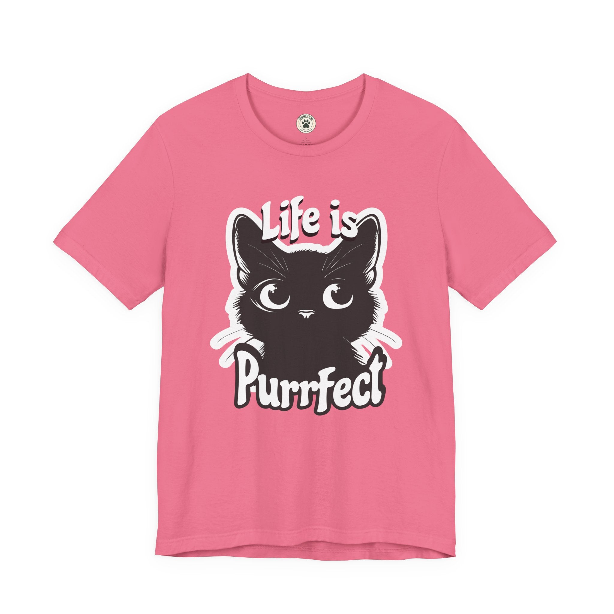 Life Is Purrfect Cat T-Shirt — Cute Black Kitten Graphic Tee for Cat Lovers