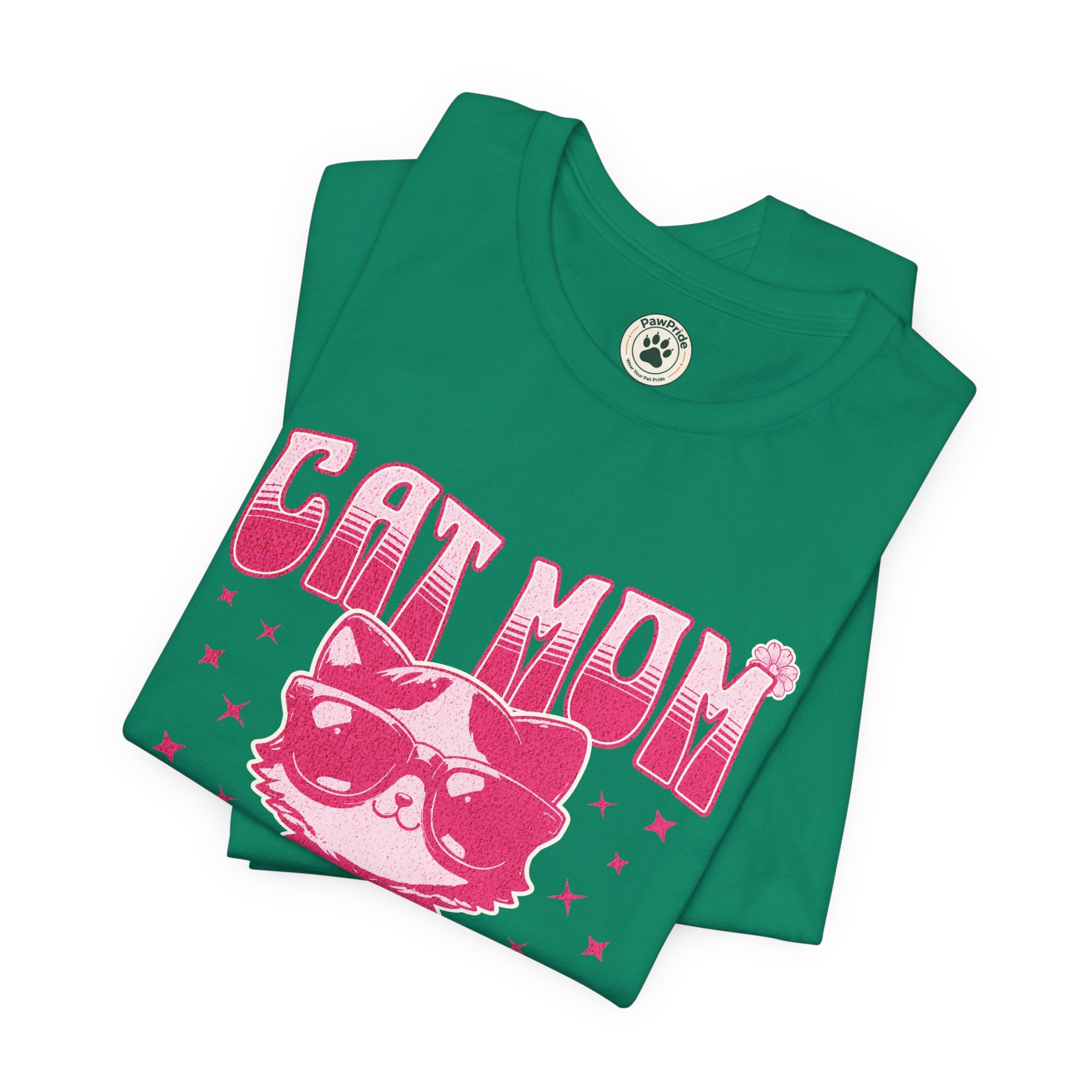 Cat Mom T-Shirt — Pink Cute Cat Graphic Tee