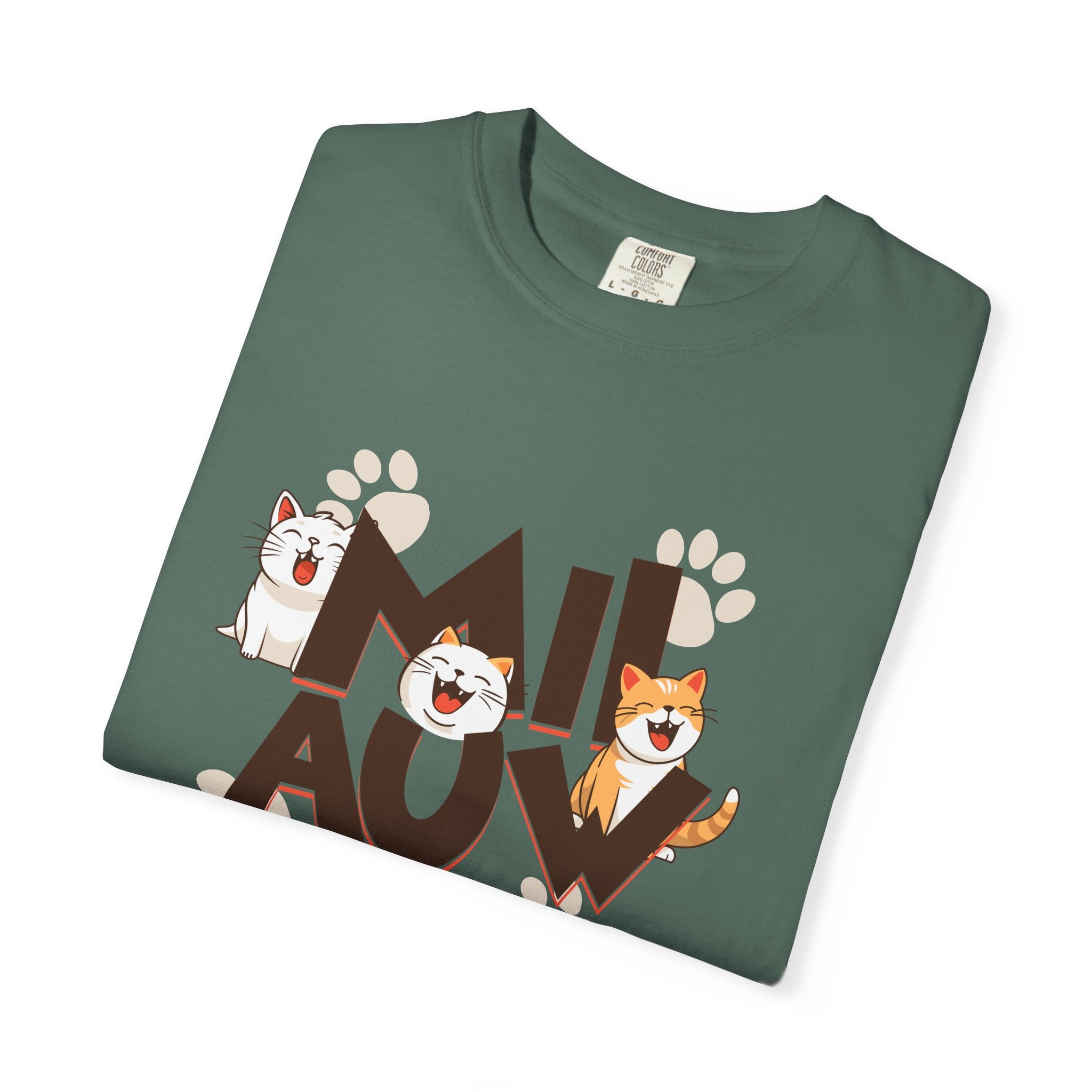Cat Paw 'MIAOU' Graphic T-Shirt — Cute Cat Lover Tee