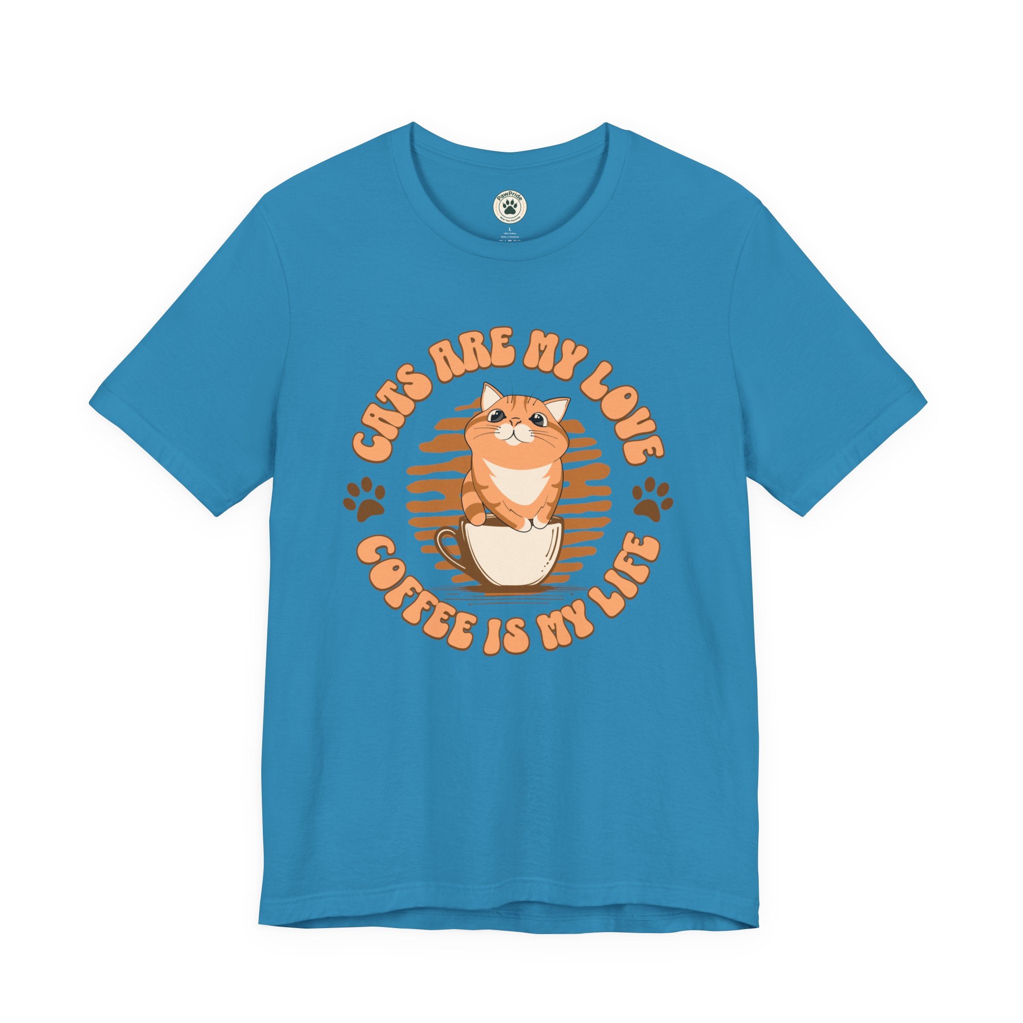 Cat & Coffee Tee — "Cats Are My Love, Coffee Is My Life" Cute Graphic T‑Shirt