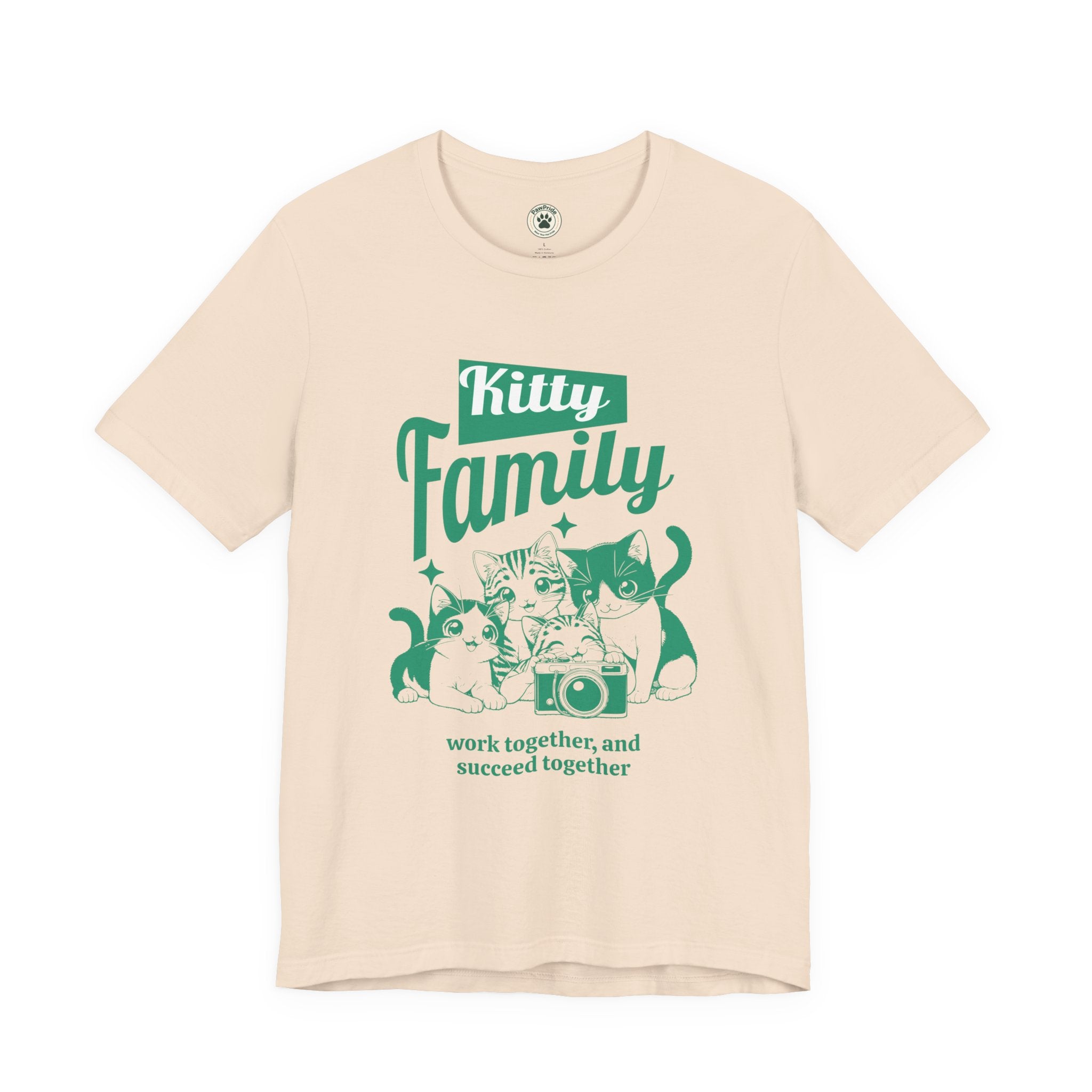 Kitty Family Tee — 'Work Together, and Succeed Together' Cat Graphic Shirt