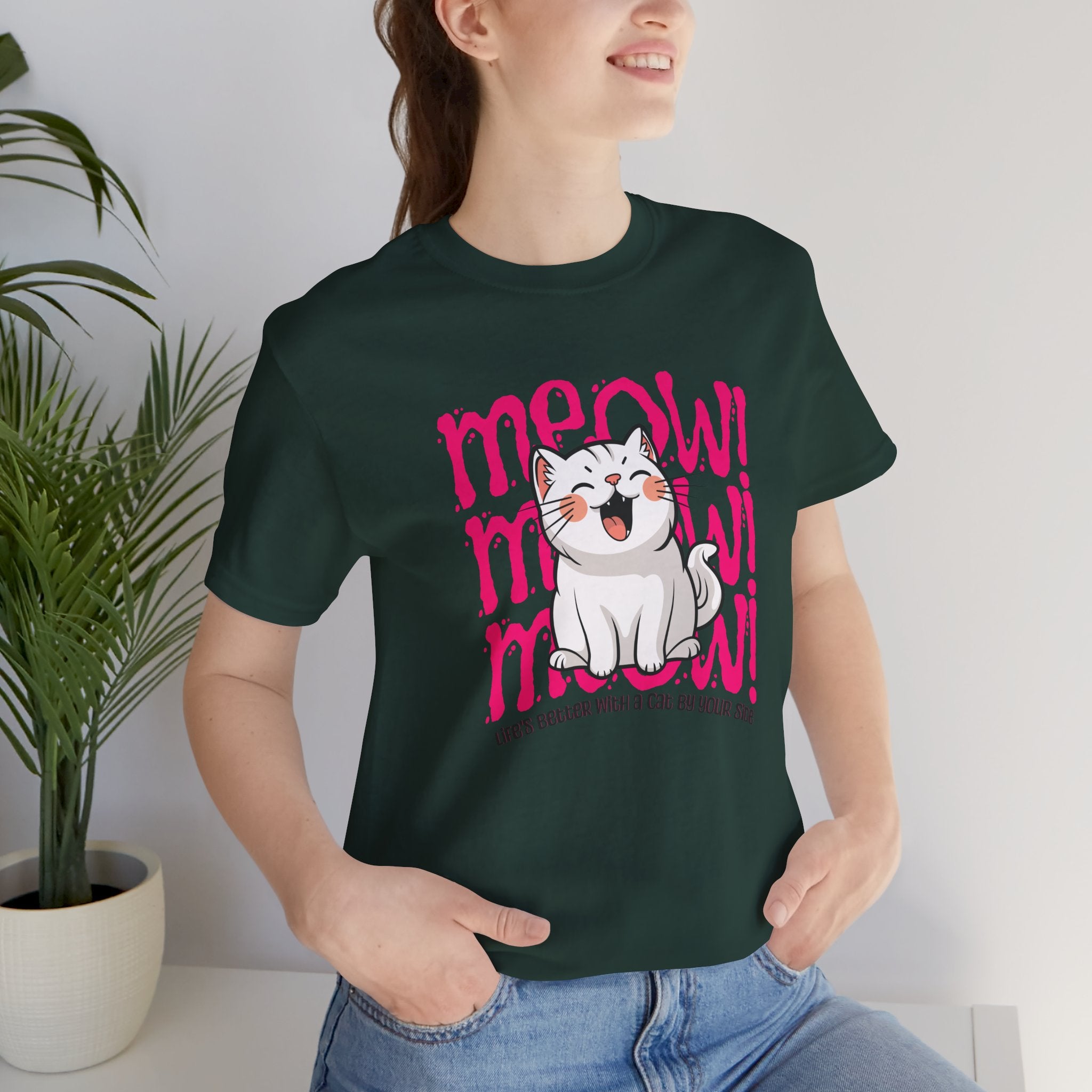 Meow Cat Graphic Tee — Cute Kawaii Cat "MEOW!" Shirt