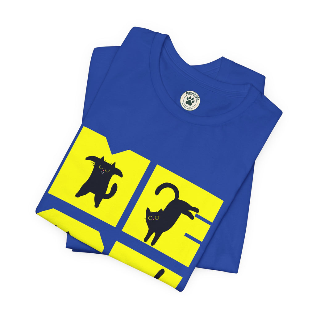 Cat Silhouette Tee — Yellow Block Cats Graphic T-Shirt