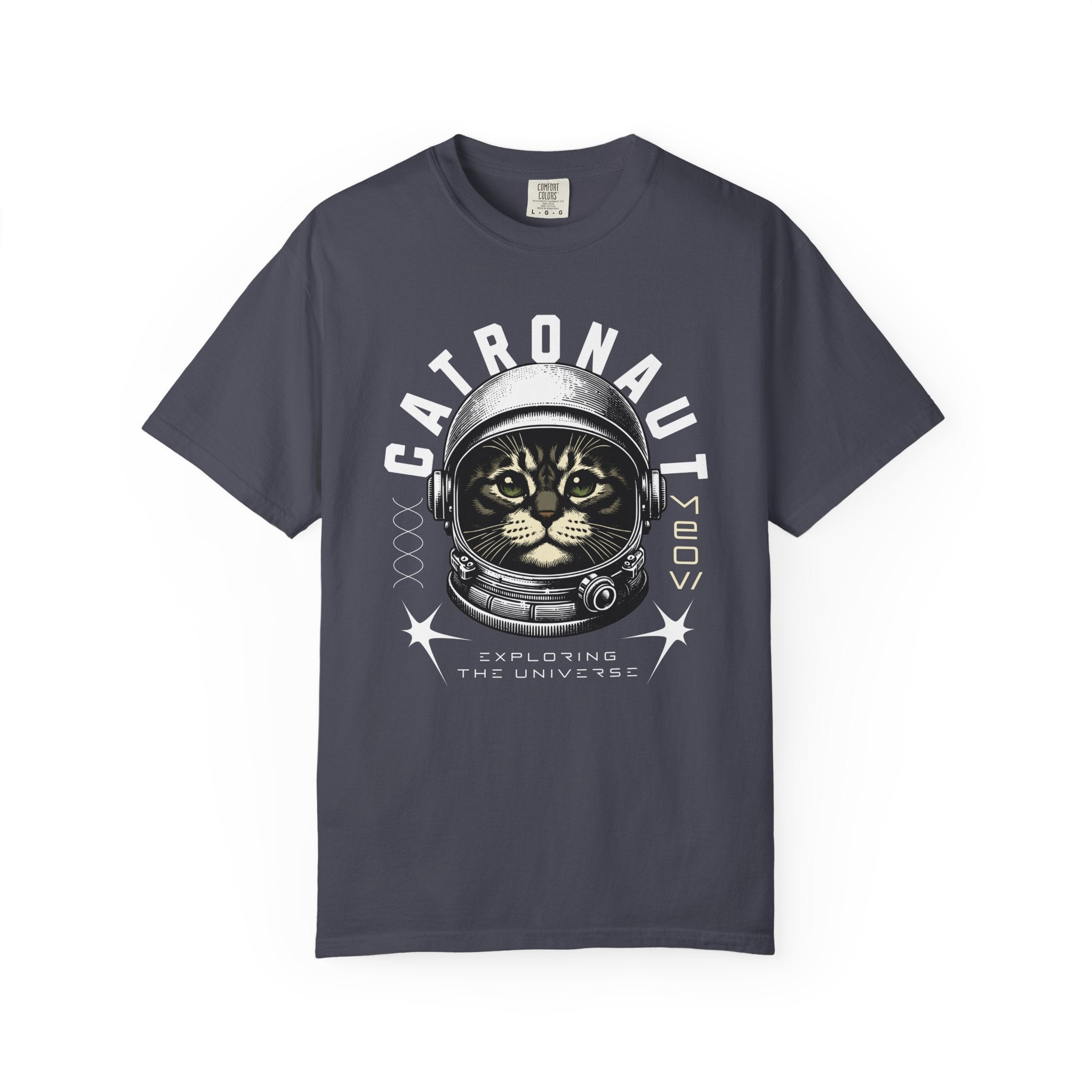 Catronaut T‑Shirt — Retro Space Cat Helmet Graphic Tee
