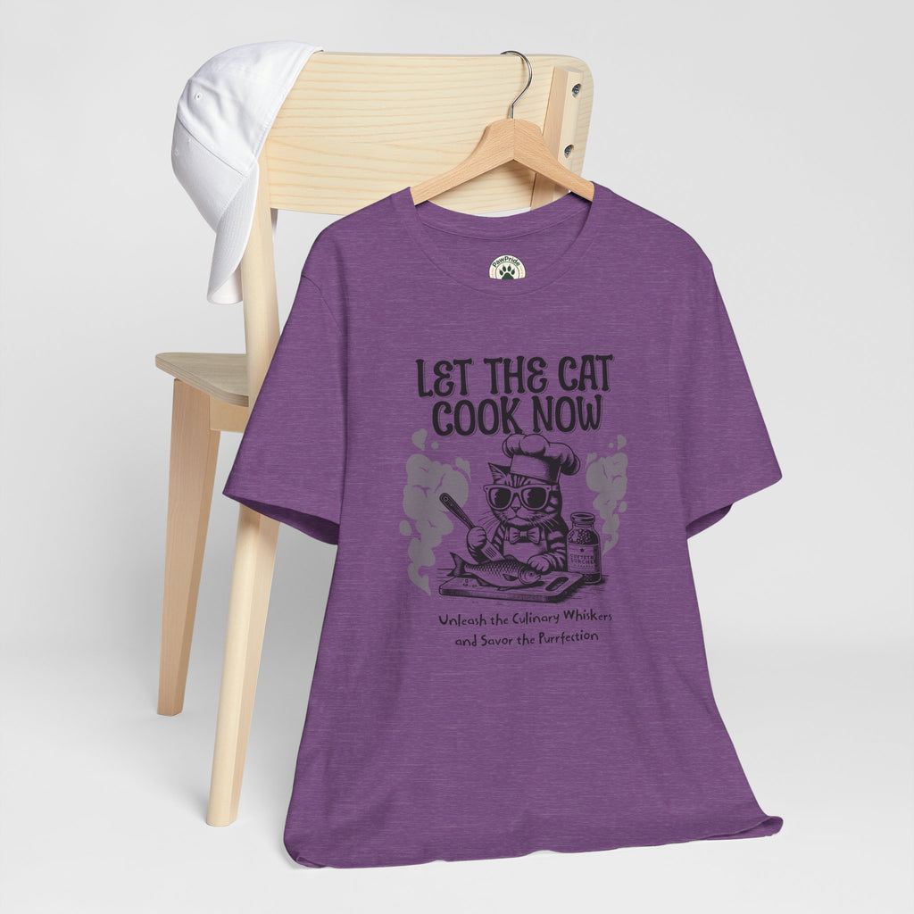 Let The Cat Cook Now T-Shirt — Funny Chef Cat Cooking Tee