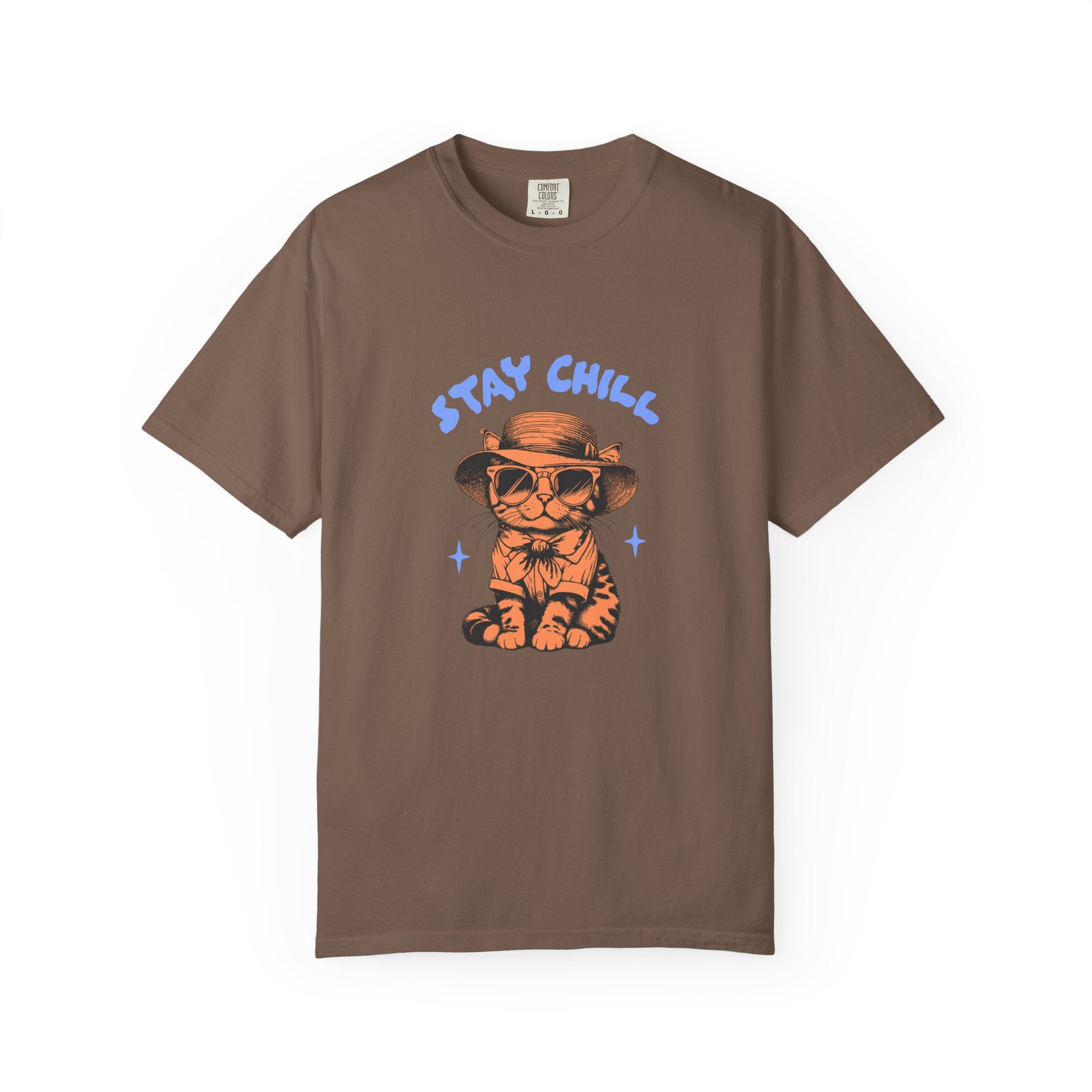 Stay Chill Cat T-shirt — Relaxed Vintage Cat Graphic Tee