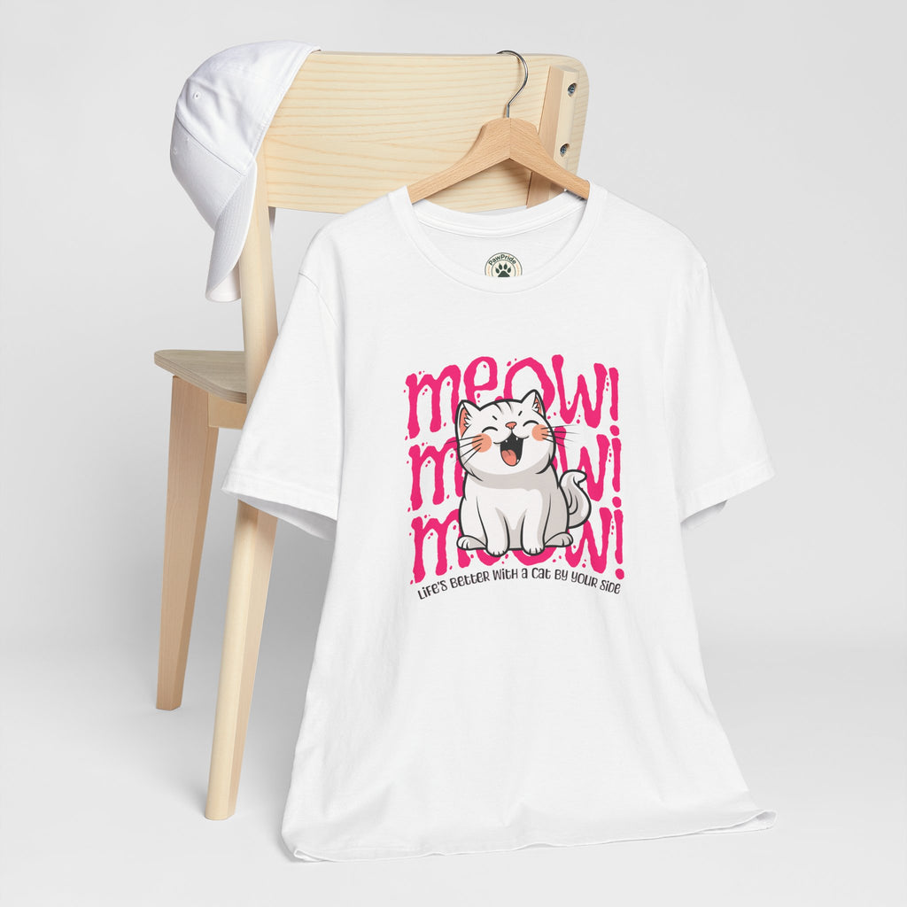 Meow Cat Graphic Tee — Cute Kawaii Cat "MEOW!" Shirt