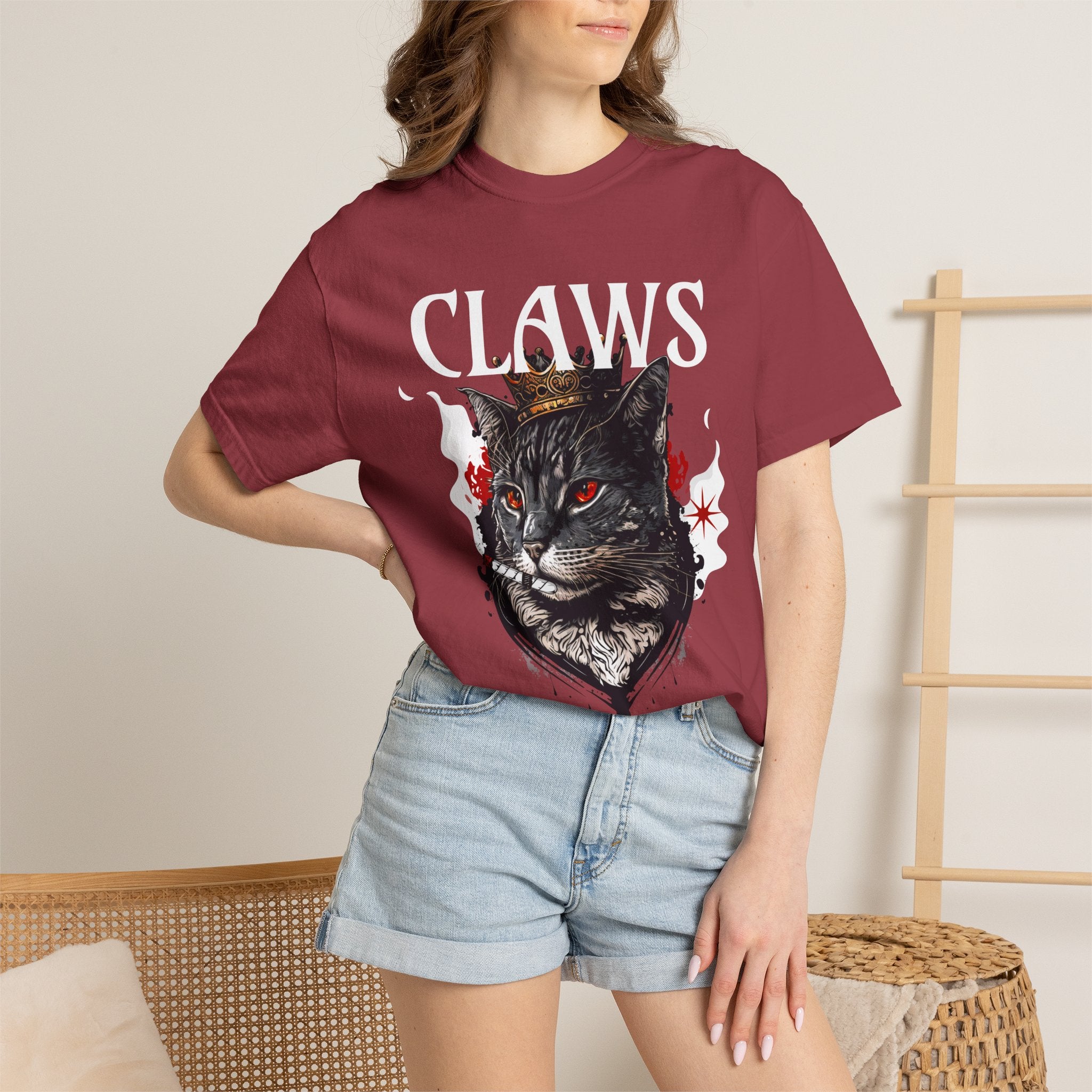Claws Black Cat Graphic T-Shirt — Gothic Vintage Cat Tee