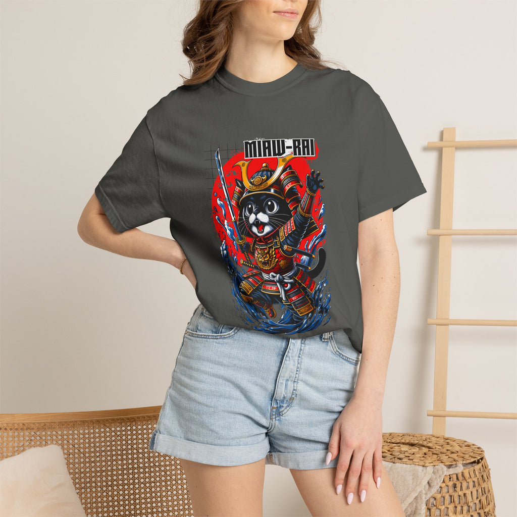 Samurai Cat T-Shirt — 'Neko-Ronin' Retro Japanese Warrior Graphic Tee