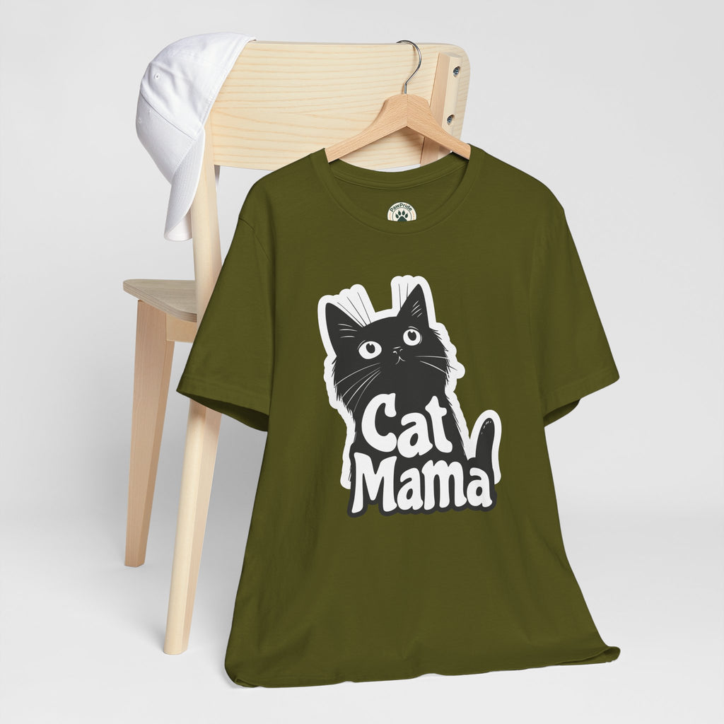 Cat Mama T-Shirt – Cute Black Cat Graphic Tee for Cat Lovers