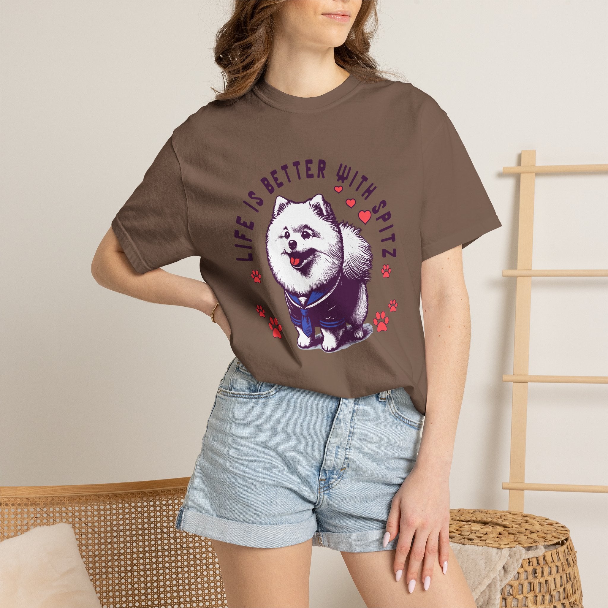 Spitz Love T-Shirt — "Life Is Better With Spitz" Cute Dog Graphic Tee