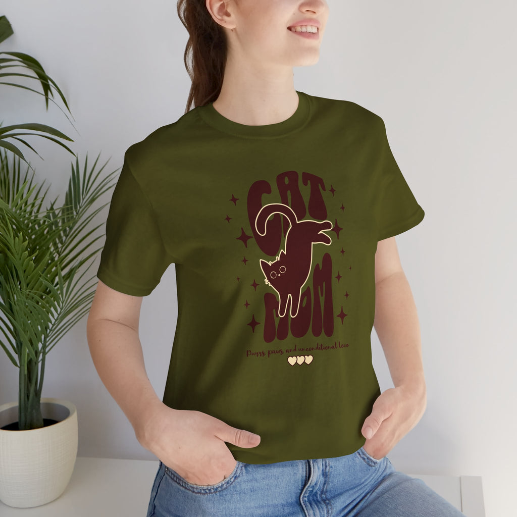 Cat Mom Retro Graphic Tee — "Cat Mom" Vintage Cat Lover T‑Shirt